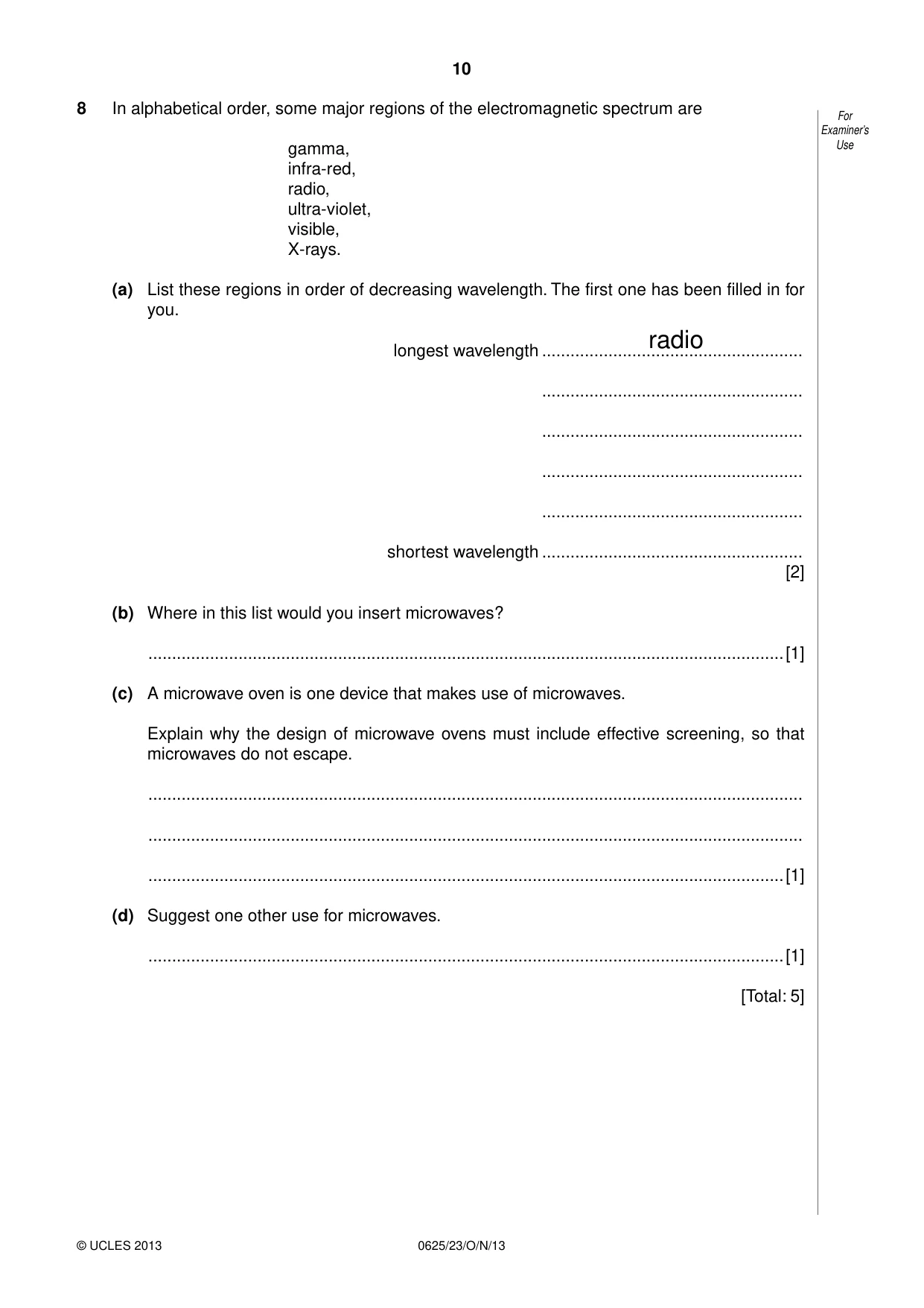 Cambridge IGCSE Physics 0625 2013 Oct/Nov Paper 2 · Variant 3 question paper, page 10 of 16