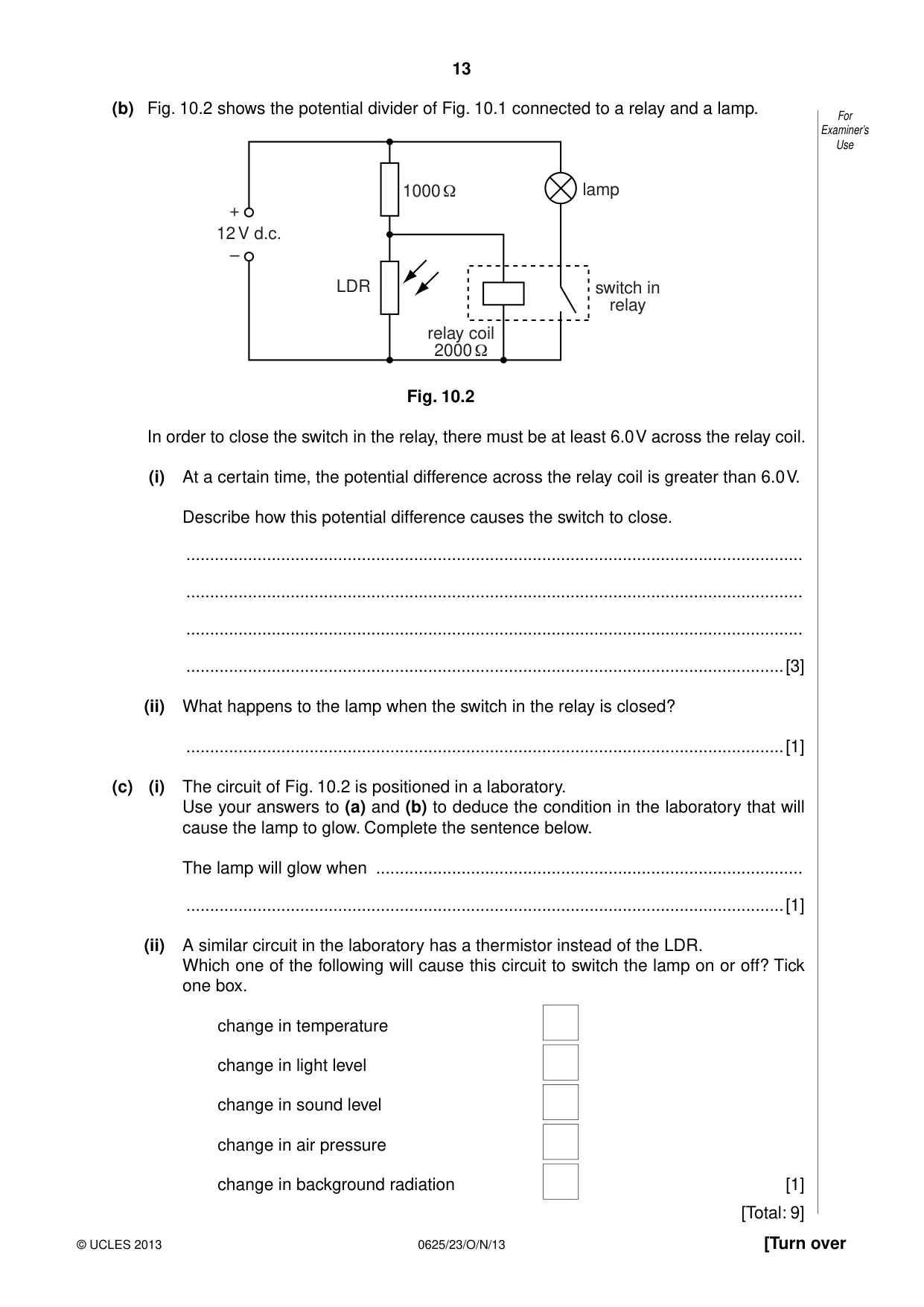 Cambridge IGCSE Physics 0625 2013 Oct/Nov Paper 2 · Variant 3 question paper, page 13 of 16