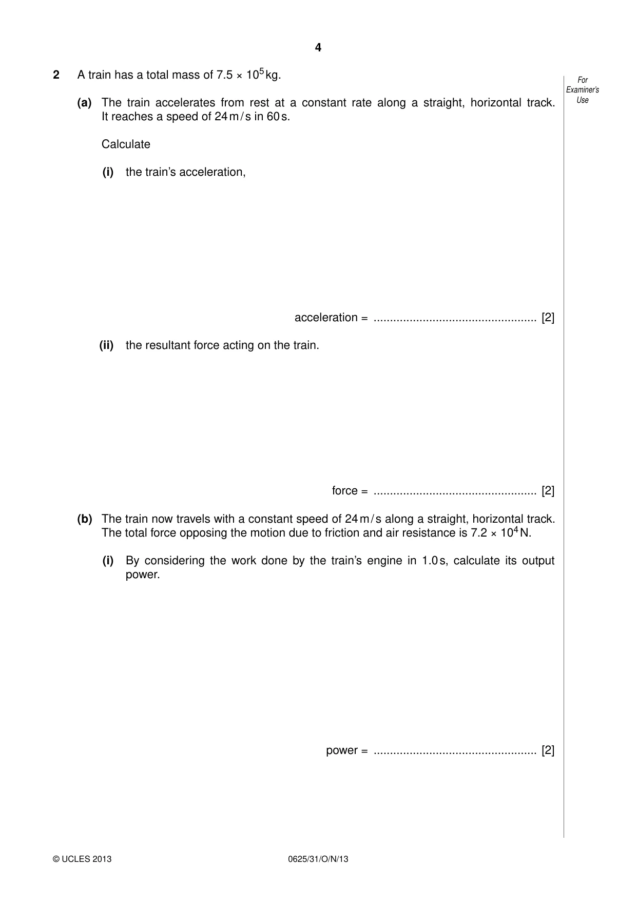 Cambridge IGCSE Physics 0625 2013 Oct/Nov Paper 3 · Variant 1 question paper, page 4 of 20