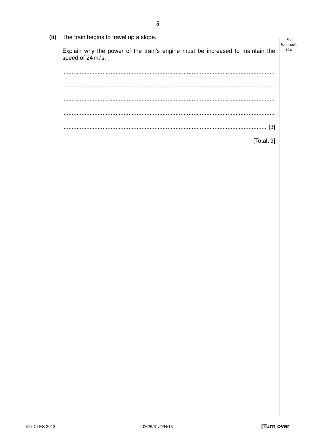 Cambridge IGCSE Physics 0625 2013 Oct/Nov Paper 3 · Variant 1 question paper, page 5 of 20