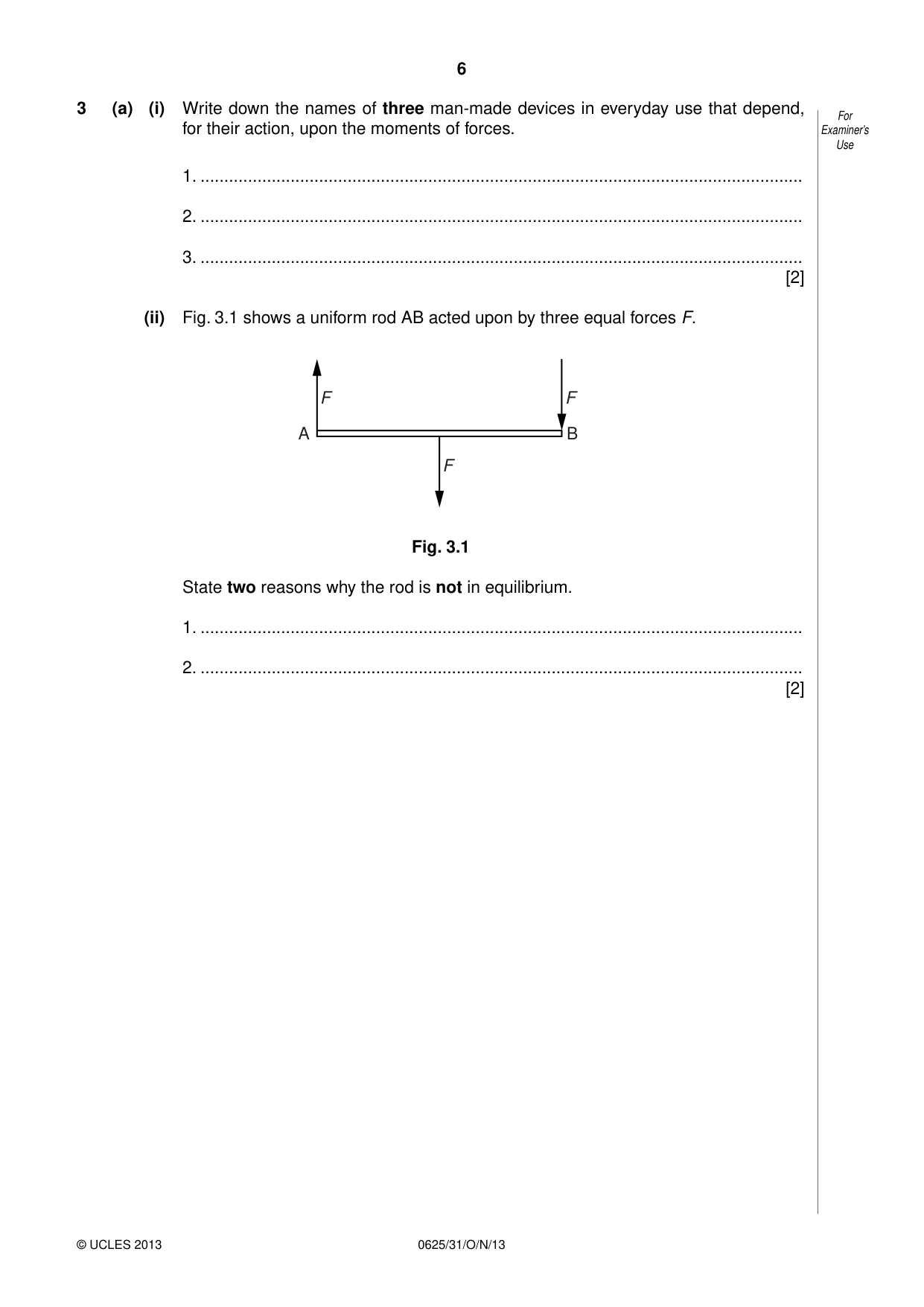 Cambridge IGCSE Physics 0625 2013 Oct/Nov Paper 3 · Variant 1 question paper, page 6 of 20