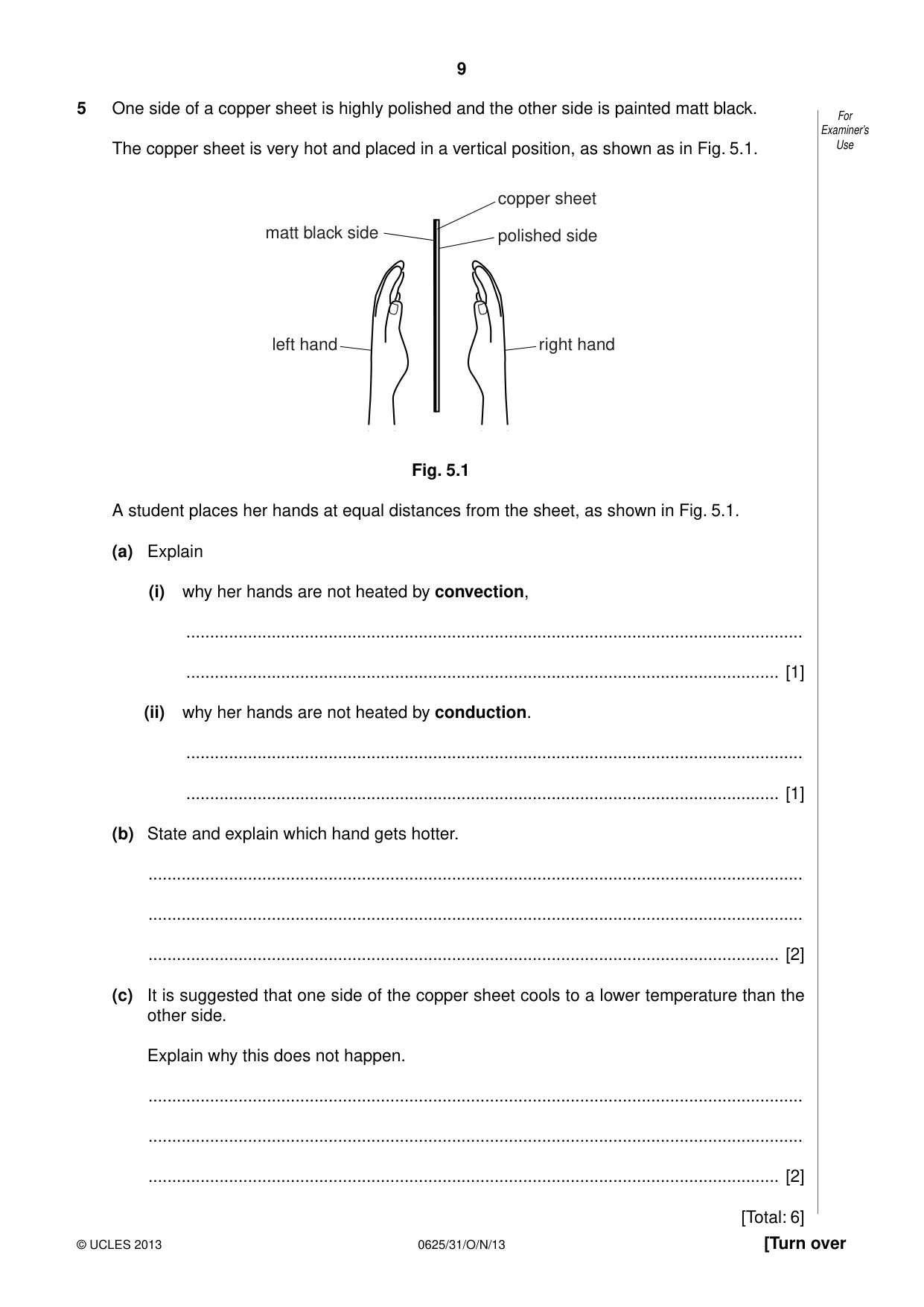 Cambridge IGCSE Physics 0625 2013 Oct/Nov Paper 3 · Variant 1 question paper, page 9 of 20