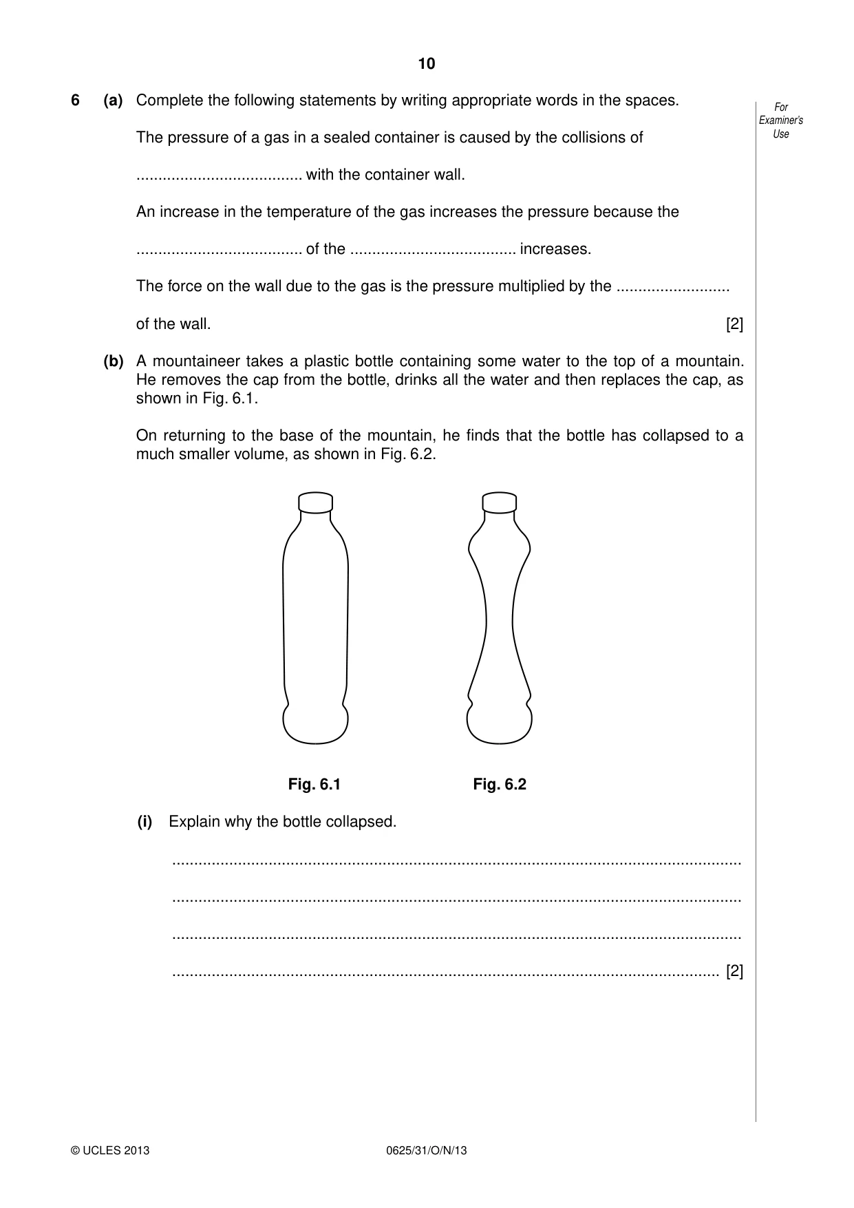 Cambridge IGCSE Physics 0625 2013 Oct/Nov Paper 3 · Variant 1 question paper, page 10 of 20