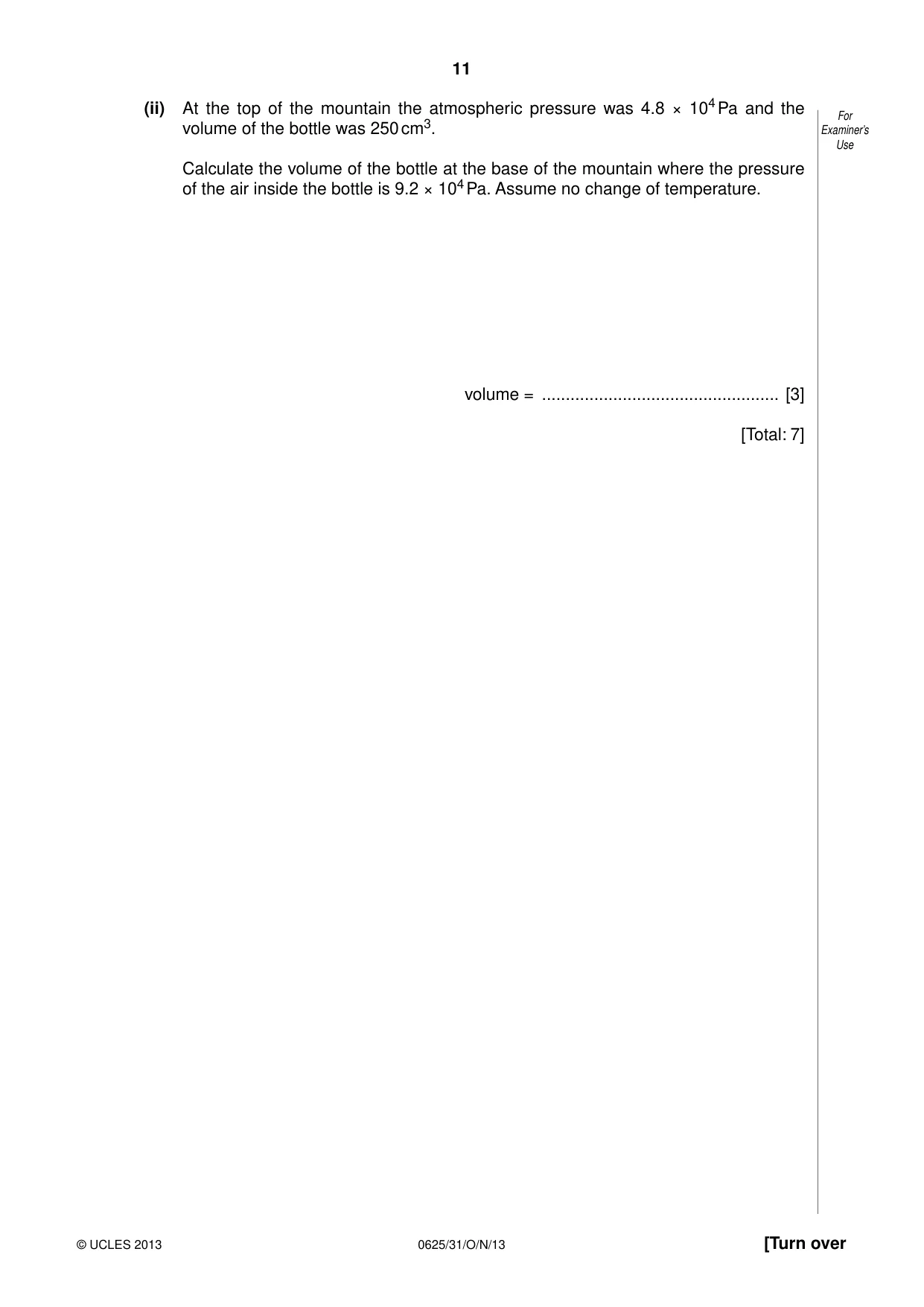 Cambridge IGCSE Physics 0625 2013 Oct/Nov Paper 3 · Variant 1 question paper, page 11 of 20