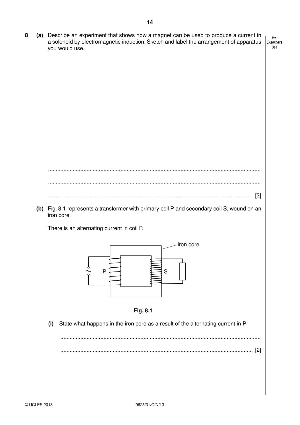 Cambridge IGCSE Physics 0625 2013 Oct/Nov Paper 3 · Variant 1 question paper, page 14 of 20