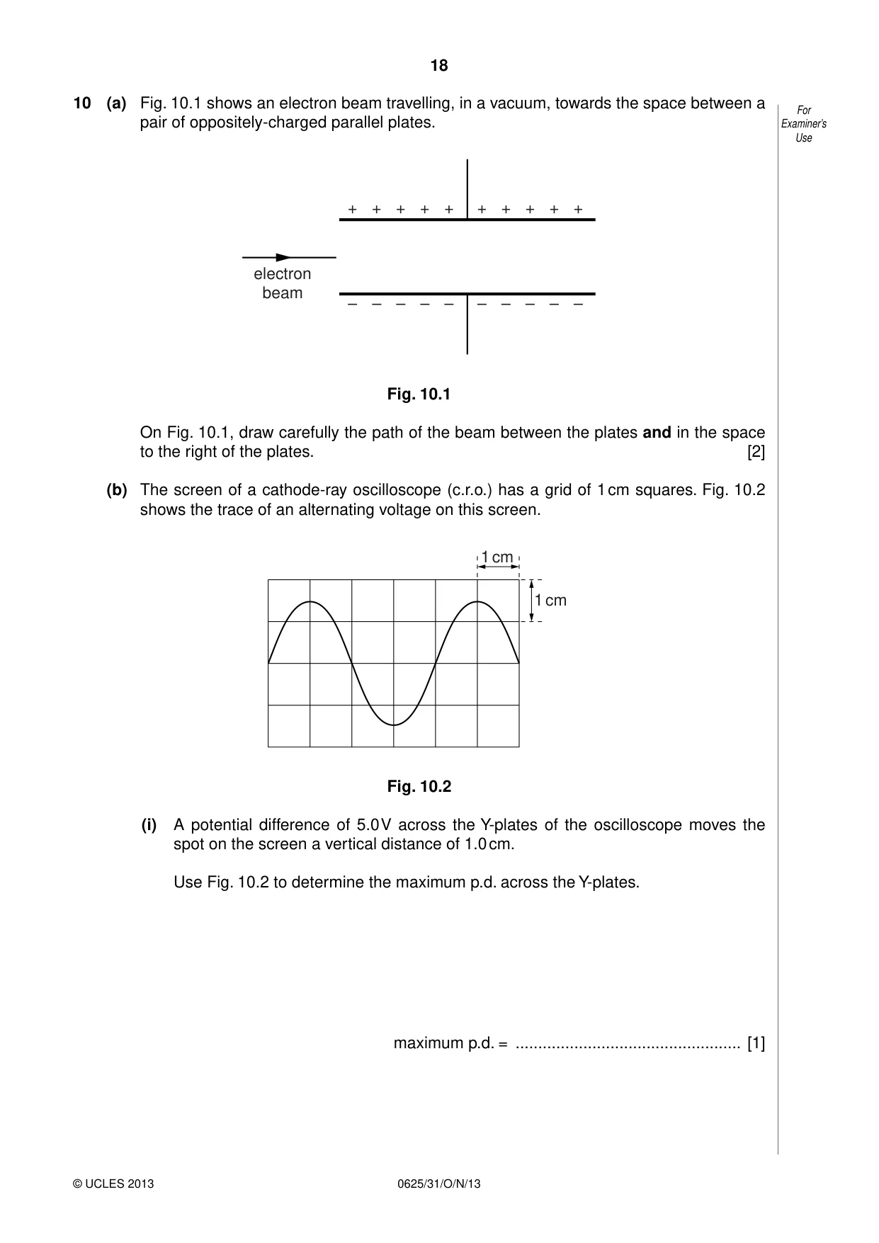 Cambridge IGCSE Physics 0625 2013 Oct/Nov Paper 3 · Variant 1 question paper, page 18 of 20