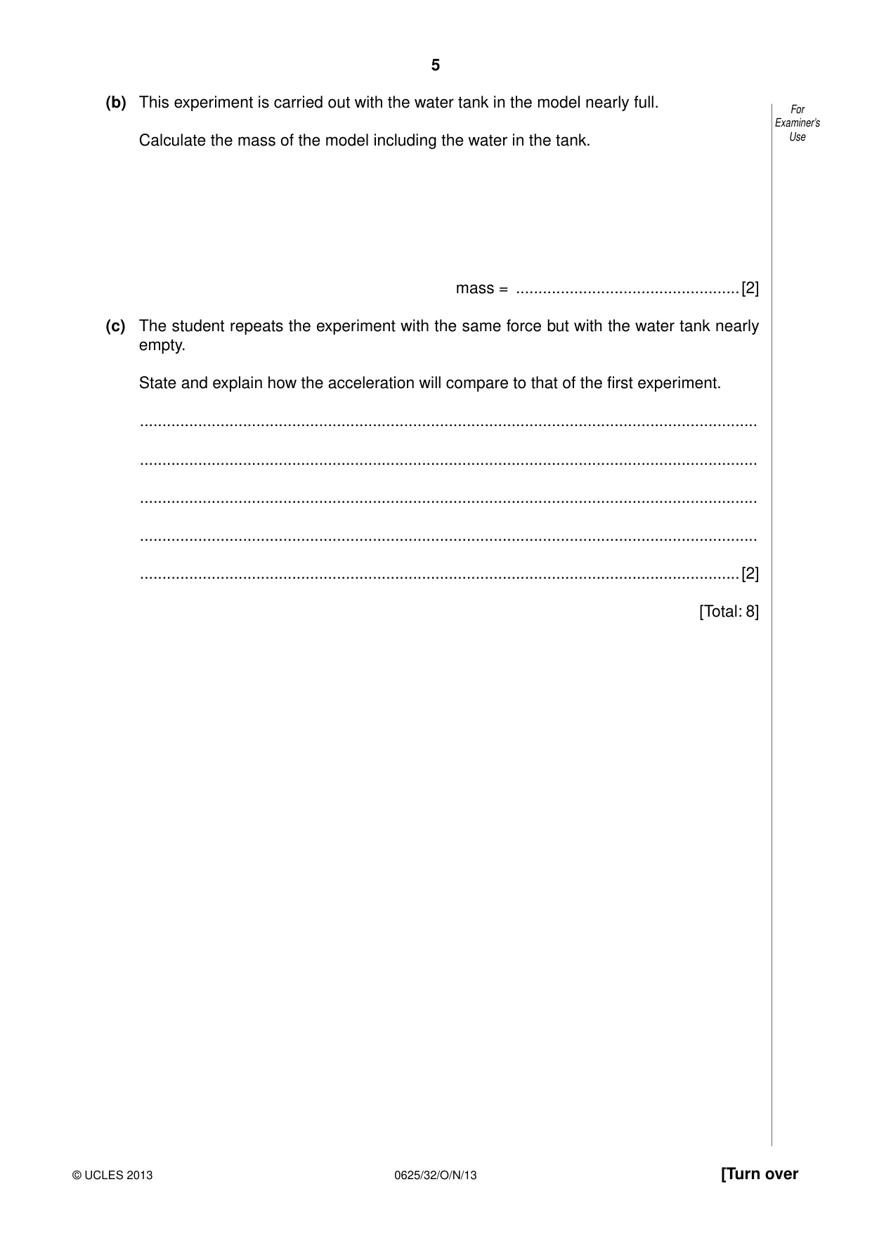 Cambridge IGCSE Physics 0625 2013 Oct/Nov Paper 3 · Variant 2 question paper, page 5 of 20