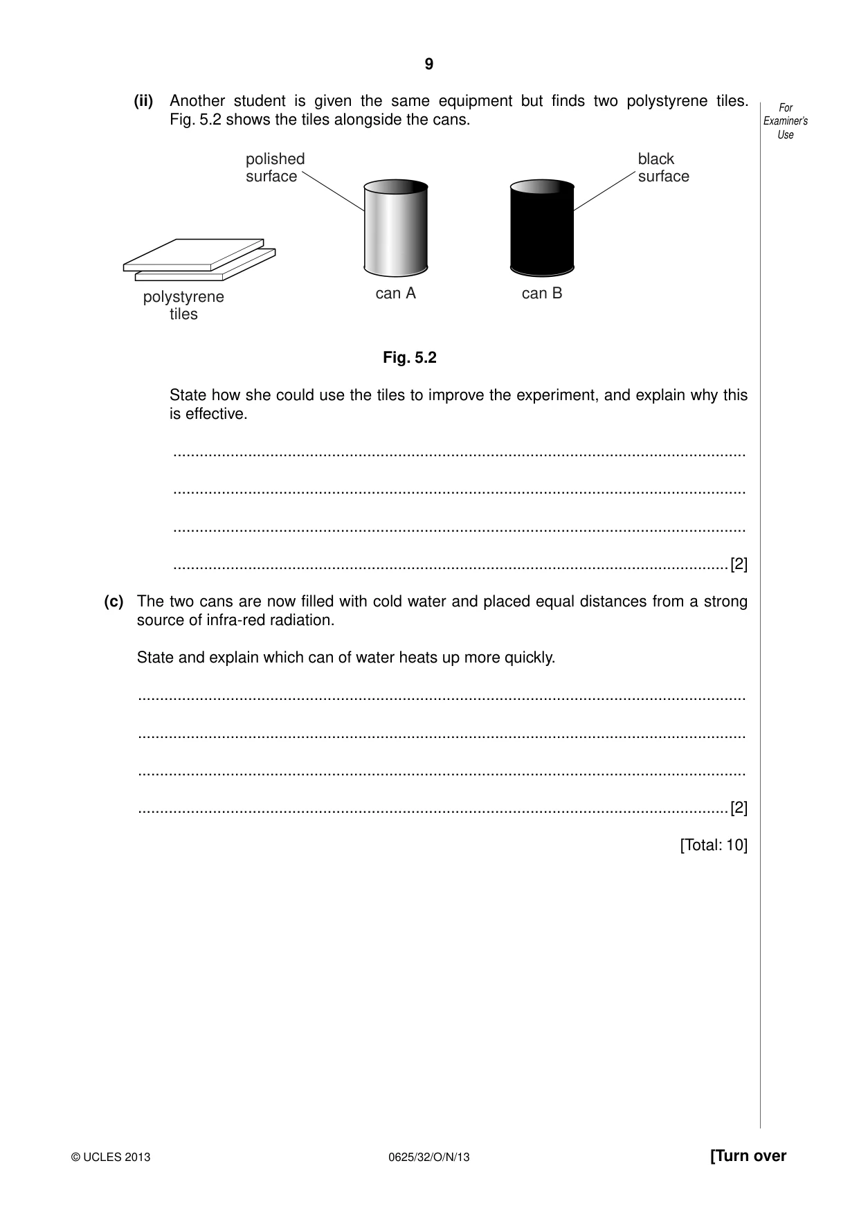 Cambridge IGCSE Physics 0625 2013 Oct/Nov Paper 3 · Variant 2 question paper, page 9 of 20