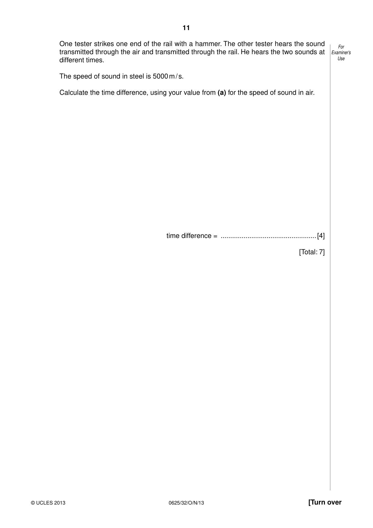 Cambridge IGCSE Physics 0625 2013 Oct/Nov Paper 3 · Variant 2 question paper, page 11 of 20