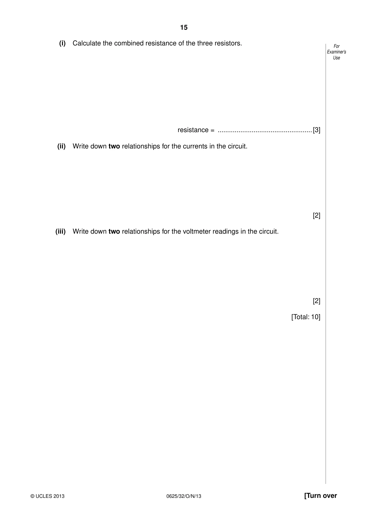 Cambridge IGCSE Physics 0625 2013 Oct/Nov Paper 3 · Variant 2 question paper, page 15 of 20
