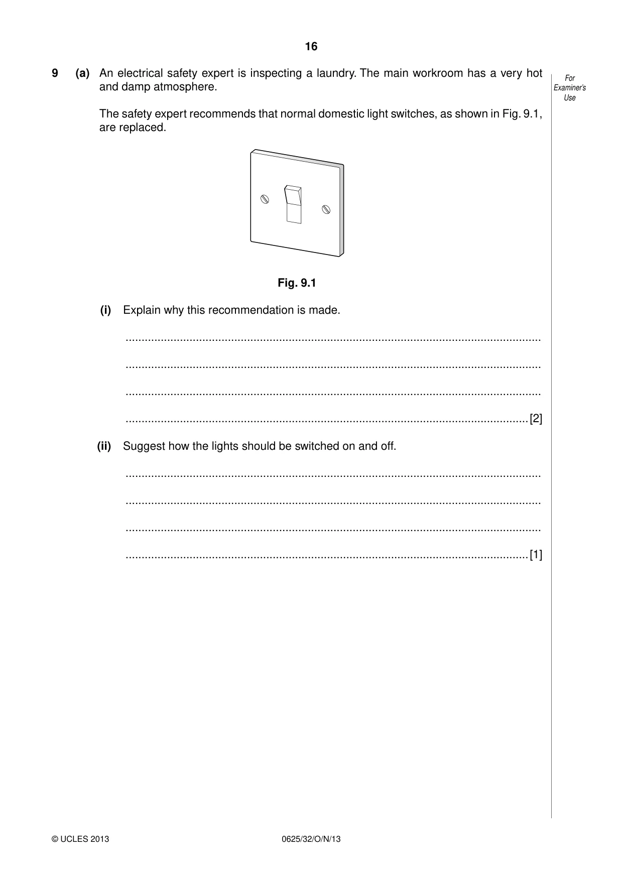 Cambridge IGCSE Physics 0625 2013 Oct/Nov Paper 3 · Variant 2 question paper, page 16 of 20