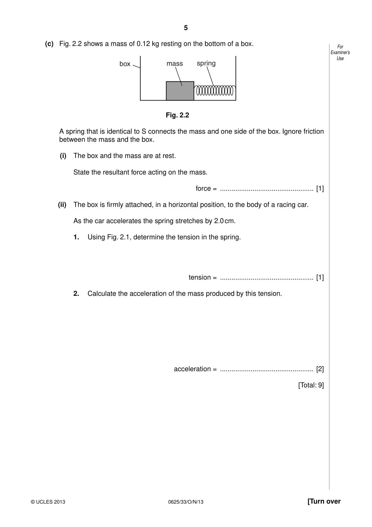 Cambridge IGCSE Physics 0625 2013 Oct/Nov Paper 3 · Variant 3 question paper, page 5 of 20