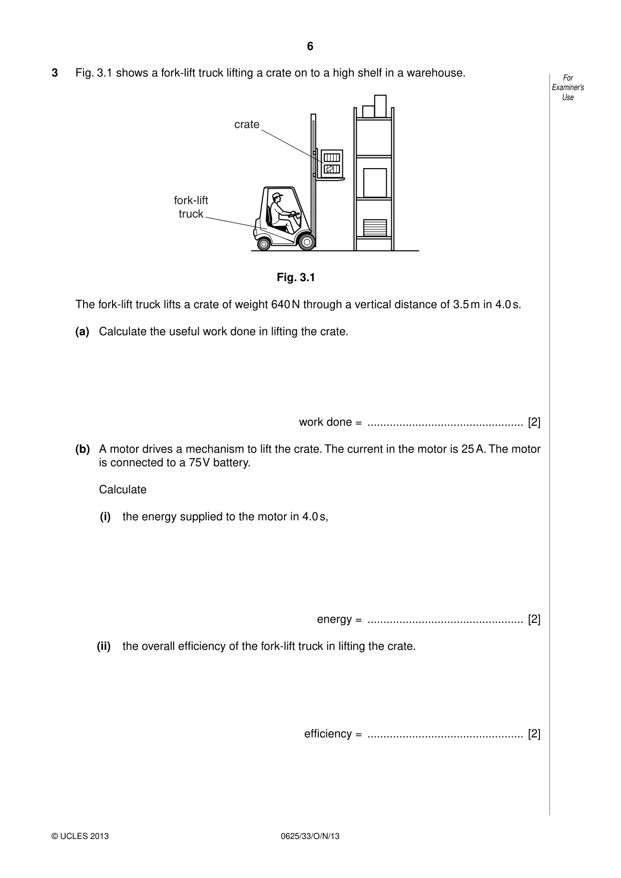 Cambridge IGCSE Physics 0625 2013 Oct/Nov Paper 3 · Variant 3 question paper, page 6 of 20