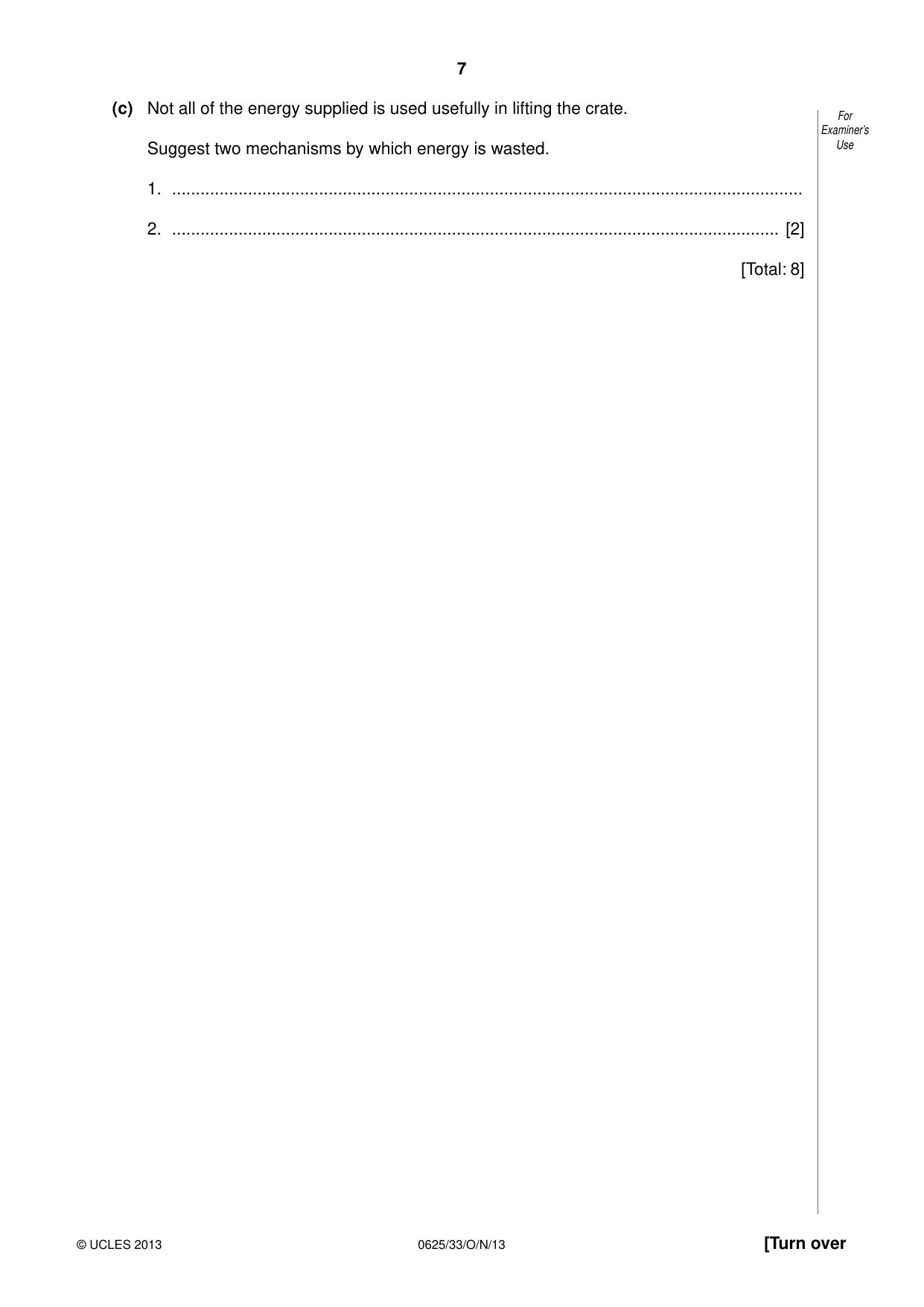 Cambridge IGCSE Physics 0625 2013 Oct/Nov Paper 3 · Variant 3 question paper, page 7 of 20