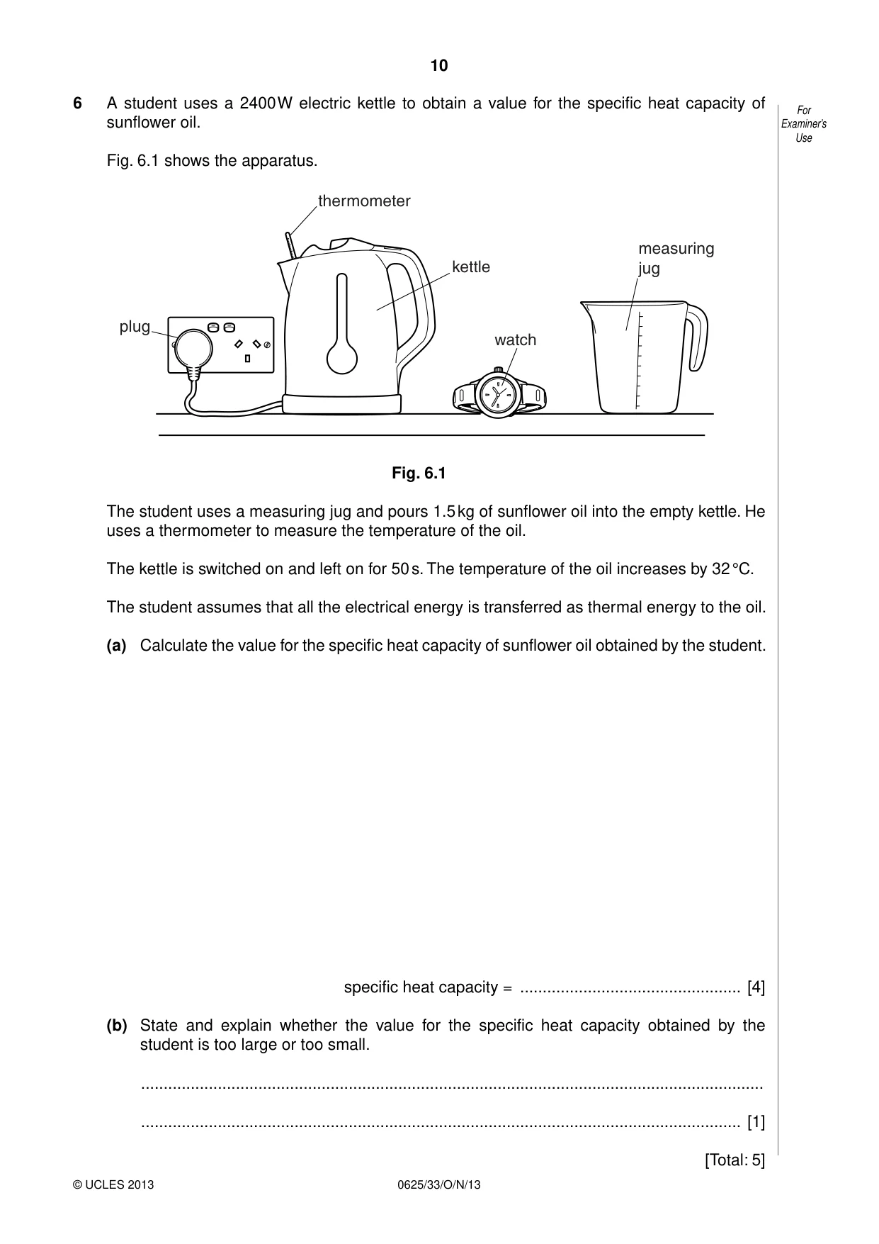 Cambridge IGCSE Physics 0625 2013 Oct/Nov Paper 3 · Variant 3 question paper, page 10 of 20