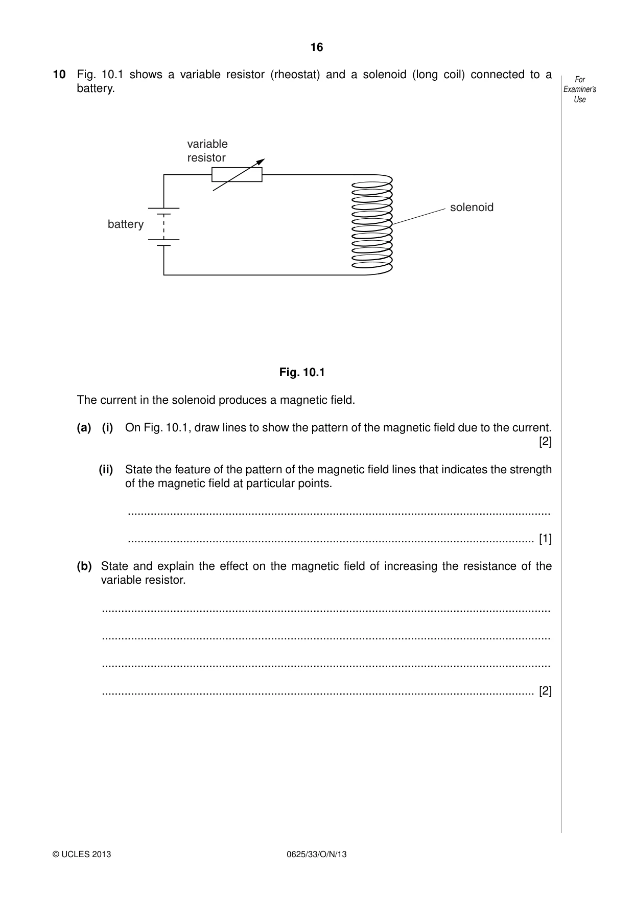 Cambridge IGCSE Physics 0625 2013 Oct/Nov Paper 3 · Variant 3 question paper, page 16 of 20