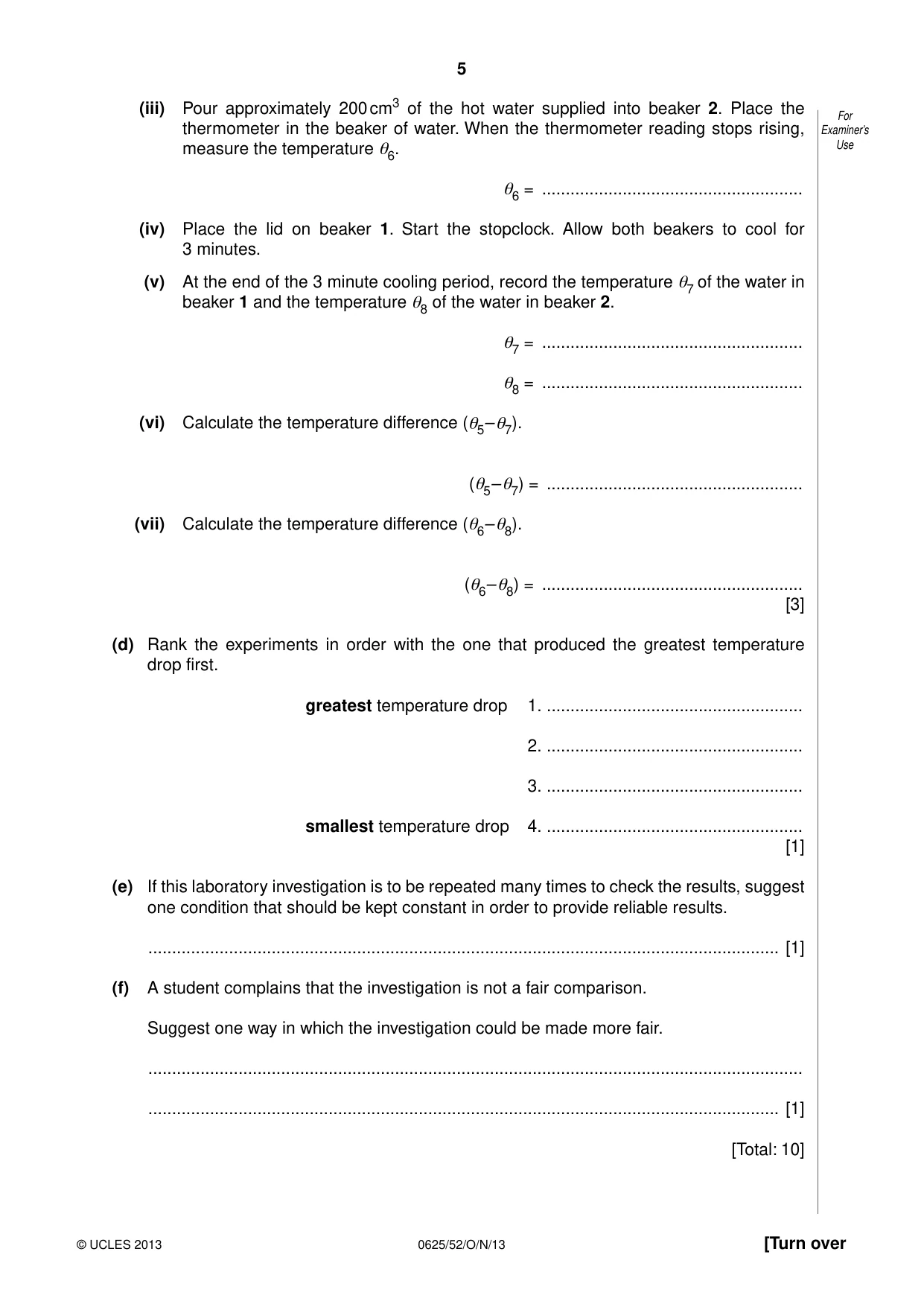 Cambridge IGCSE Physics 0625 2013 Oct/Nov Paper 5 · Variant 2 question paper, page 5 of 12