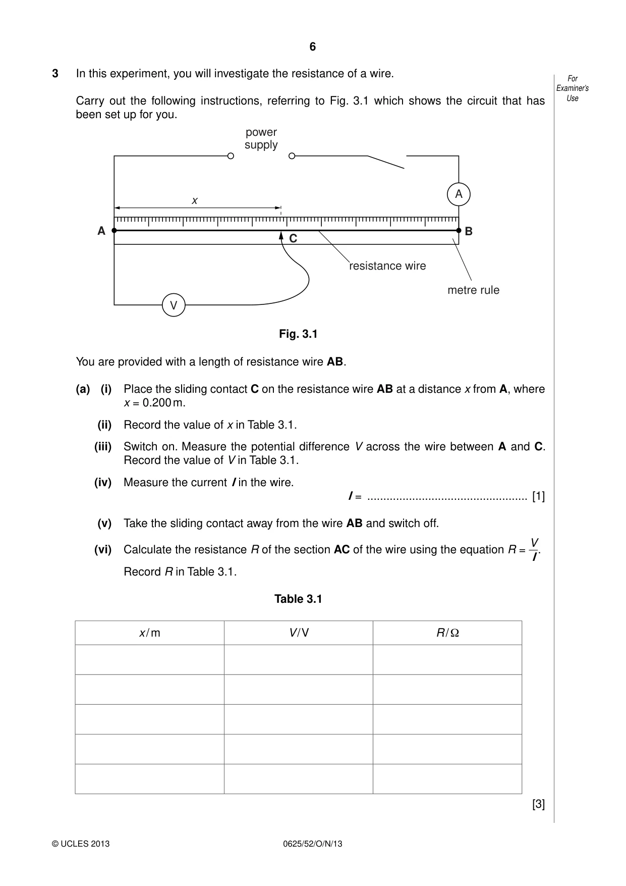 Cambridge IGCSE Physics 0625 2013 Oct/Nov Paper 5 · Variant 2 question paper, page 6 of 12