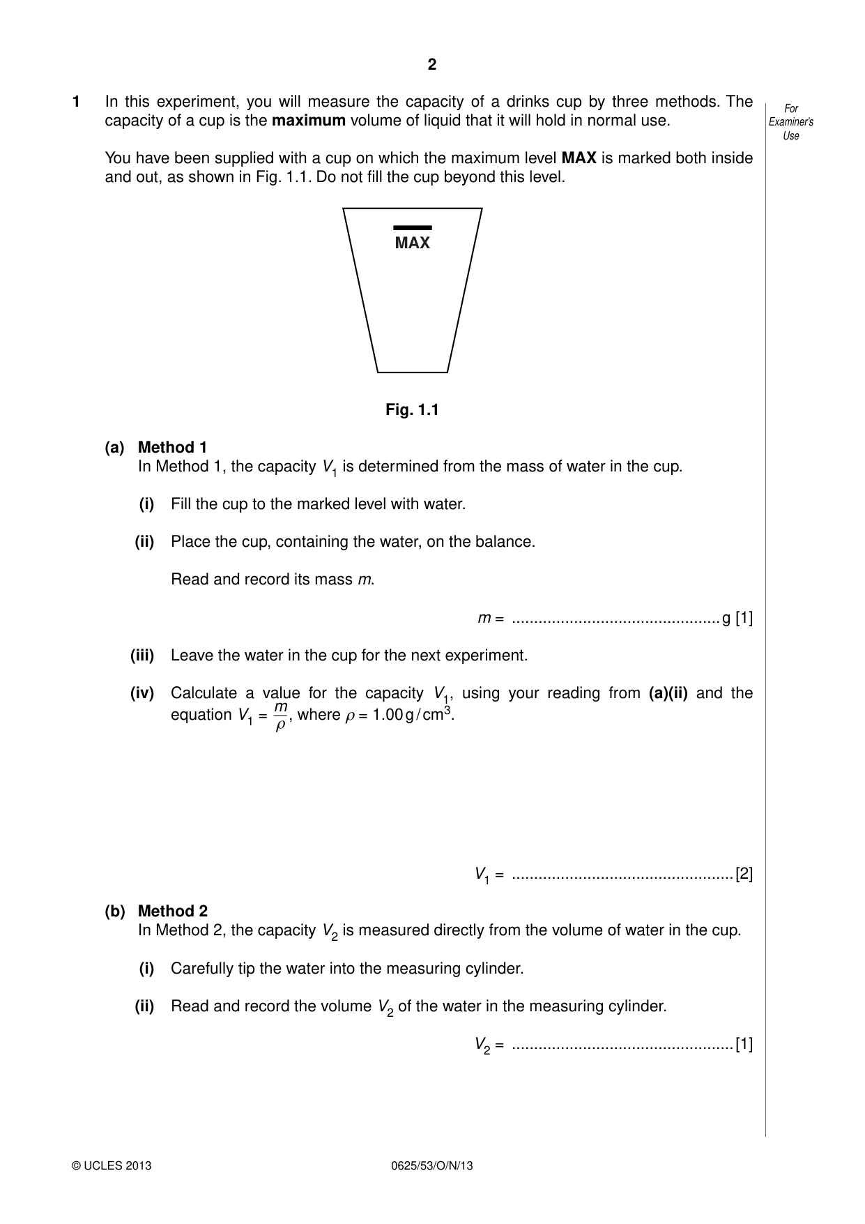 Cambridge IGCSE Physics 0625 2013 Oct/Nov Paper 5 · Variant 3 question paper, page 2 of 12