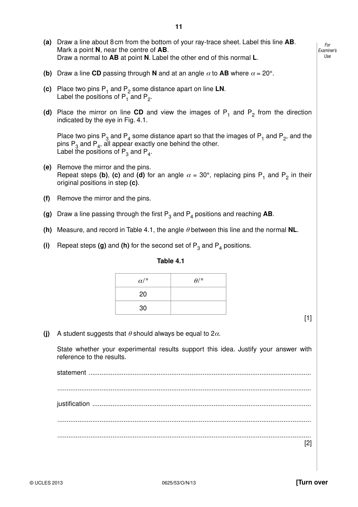 Cambridge IGCSE Physics 0625 2013 Oct/Nov Paper 5 · Variant 3 question paper, page 11 of 12