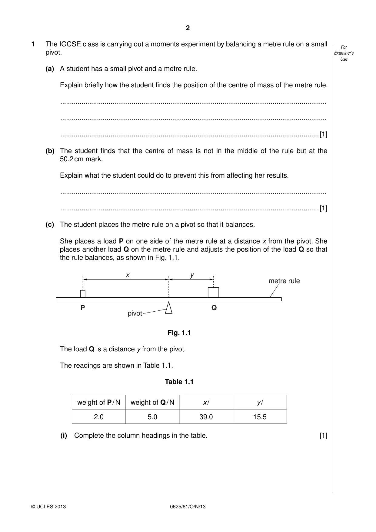 Cambridge IGCSE Physics 0625 2013 Oct/Nov Paper 6 · Variant 1 question paper, page 2 of 16