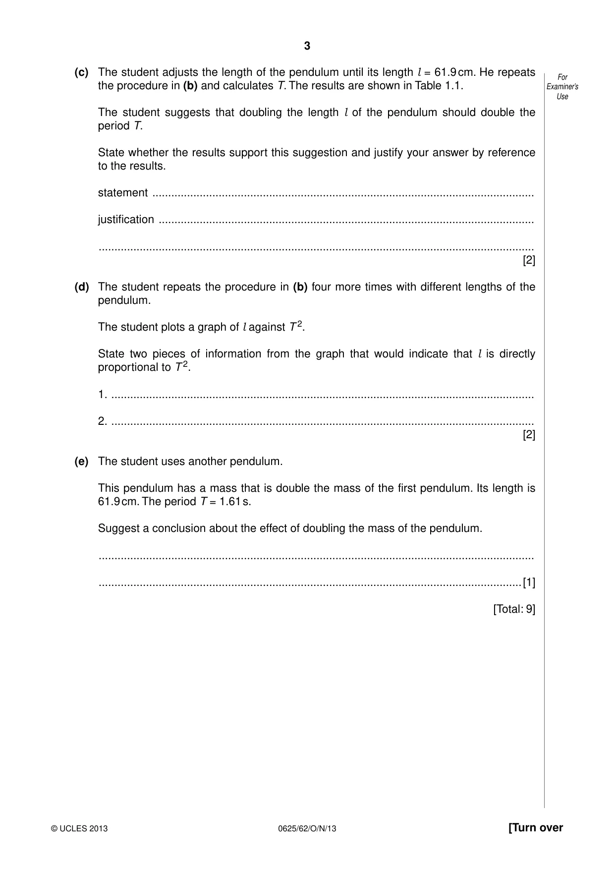 Cambridge IGCSE Physics 0625 2013 Oct/Nov Paper 6 · Variant 2 question paper, page 3 of 16