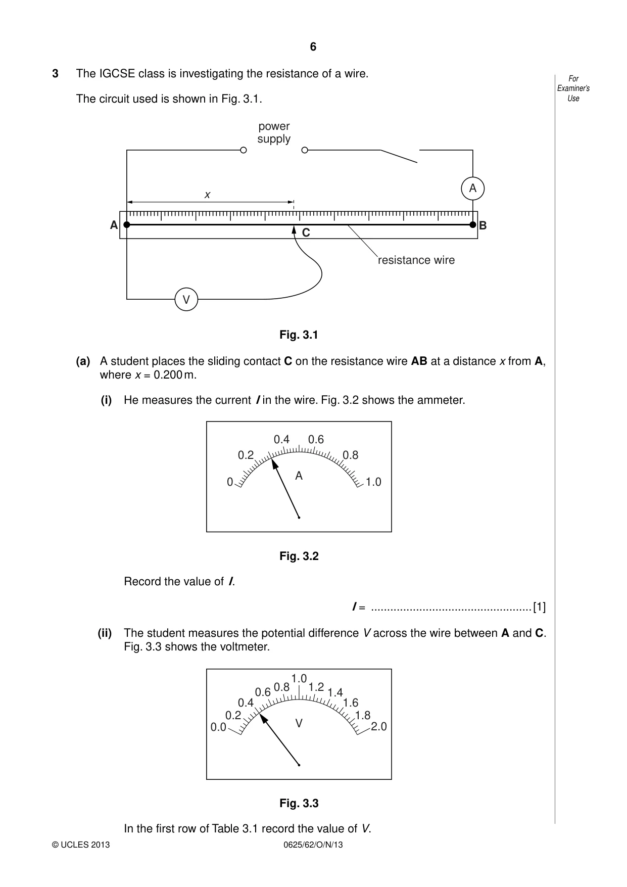 Cambridge IGCSE Physics 0625 2013 Oct/Nov Paper 6 · Variant 2 question paper, page 6 of 16