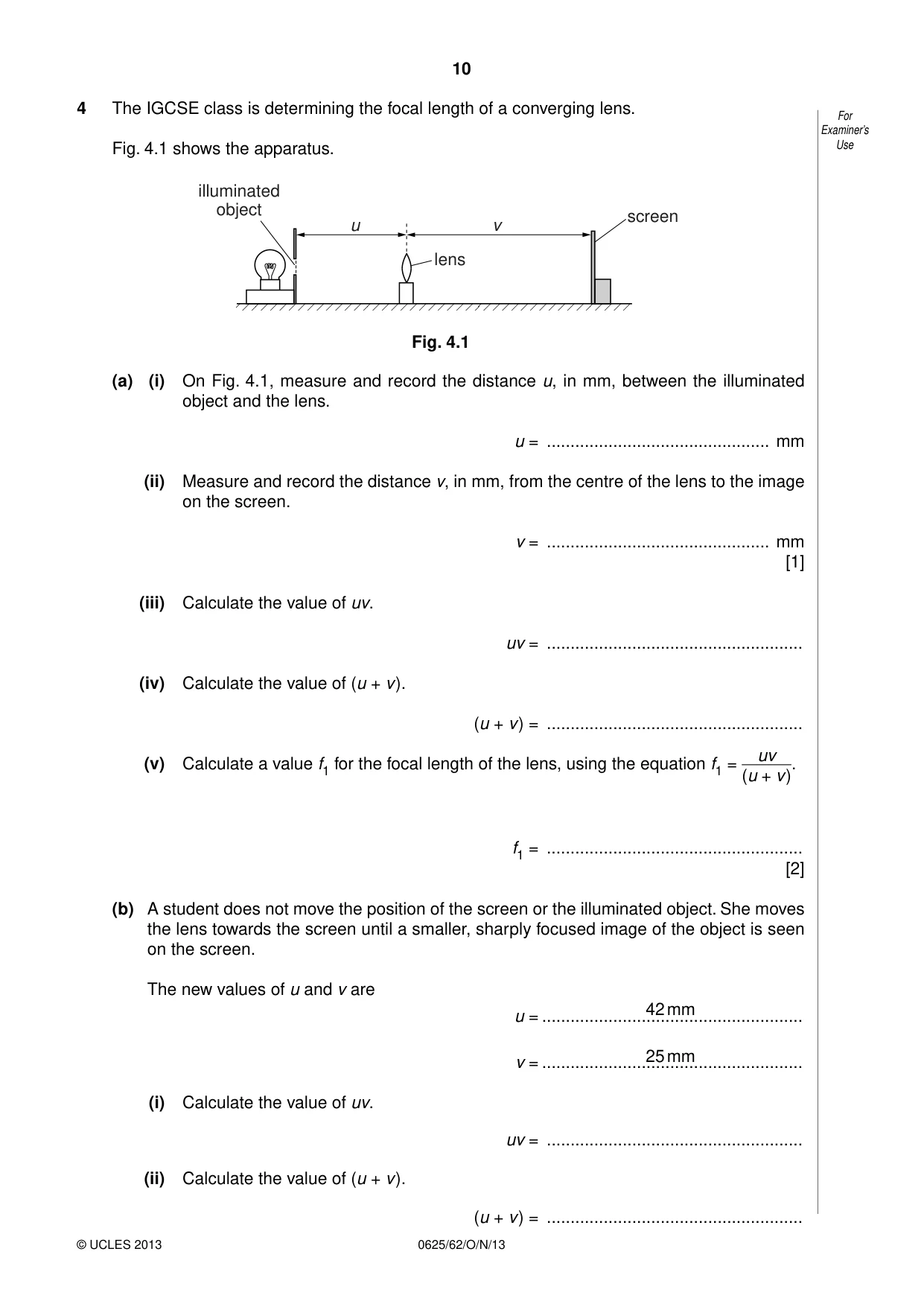 Cambridge IGCSE Physics 0625 2013 Oct/Nov Paper 6 · Variant 2 question paper, page 10 of 16
