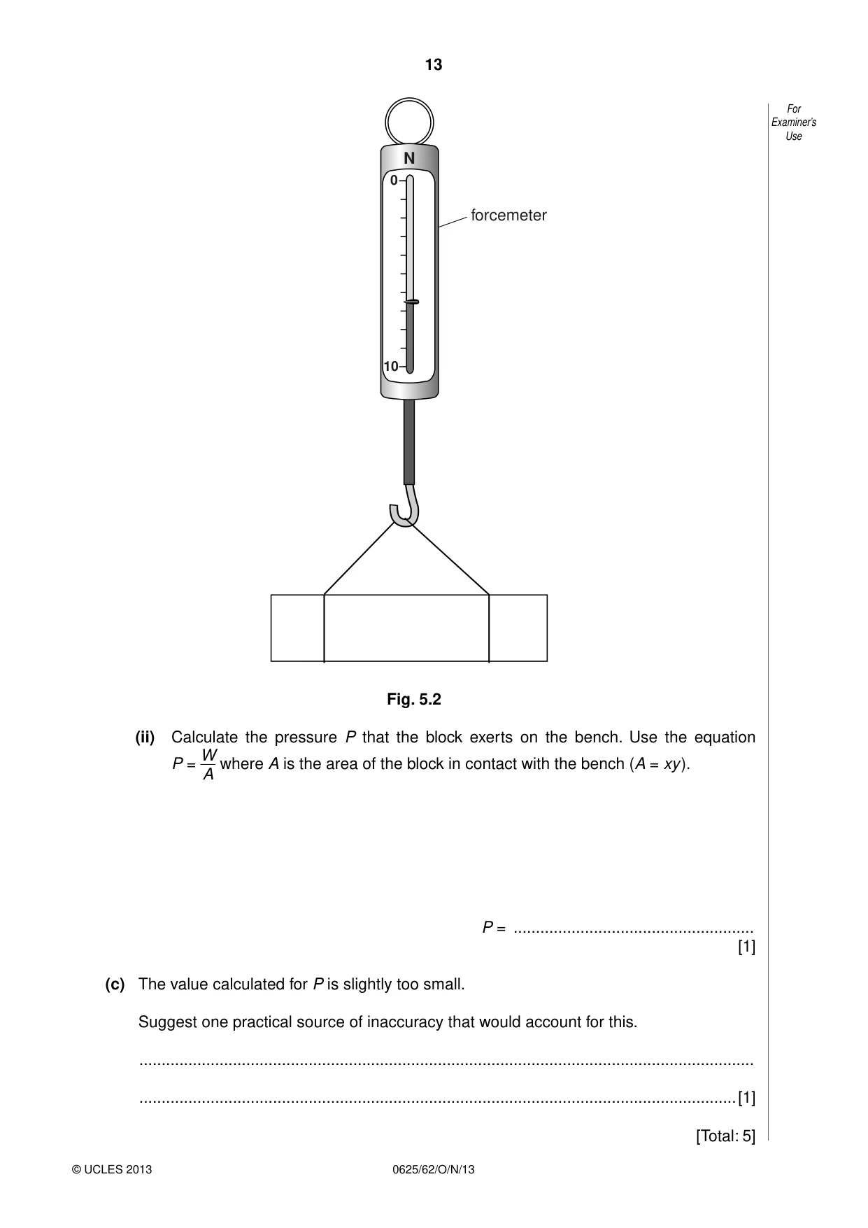 Cambridge IGCSE Physics 0625 2013 Oct/Nov Paper 6 · Variant 2 question paper, page 13 of 16