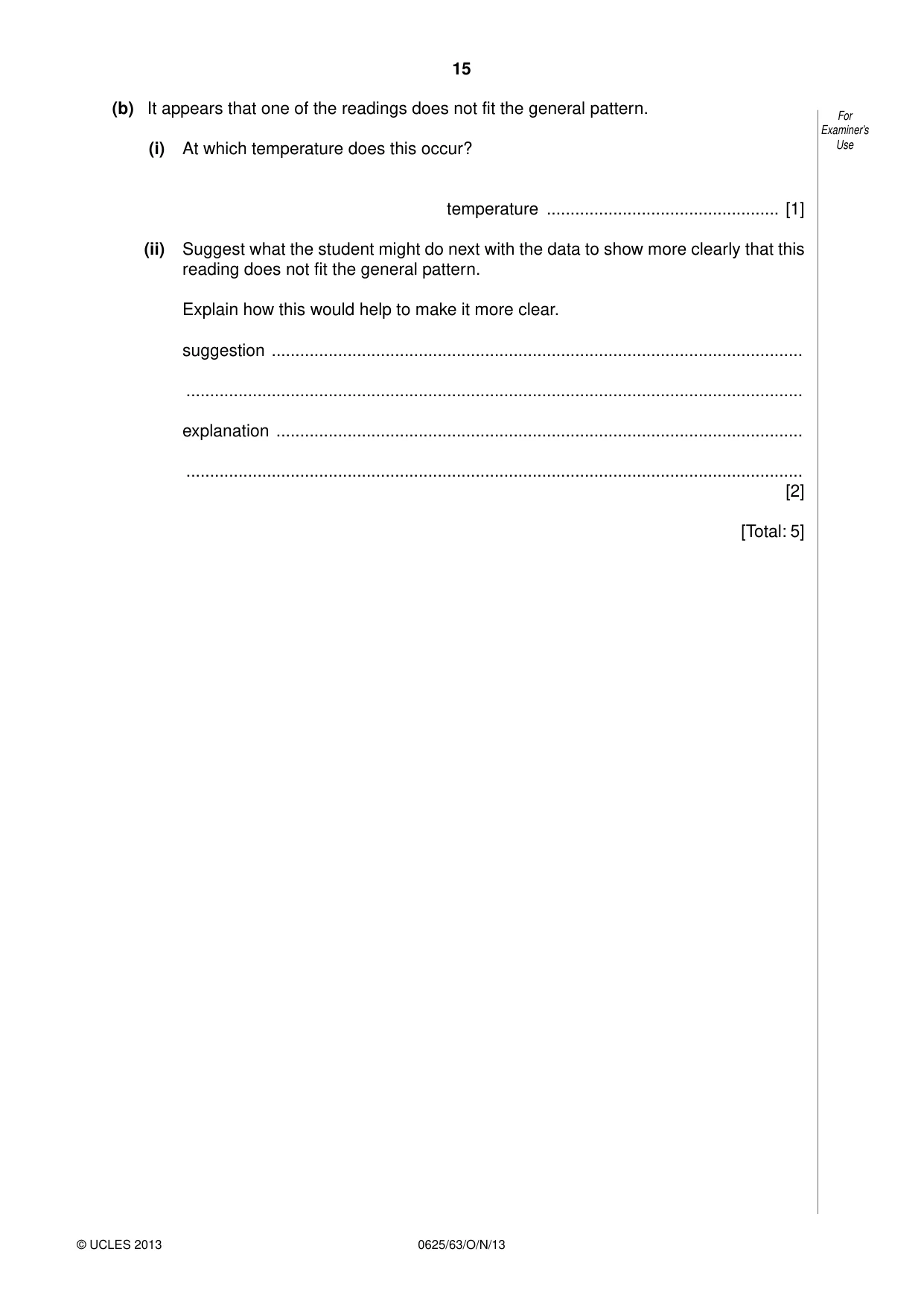 Cambridge IGCSE Physics 0625 2013 Oct/Nov Paper 6 · Variant 3 question paper, page 15 of 16