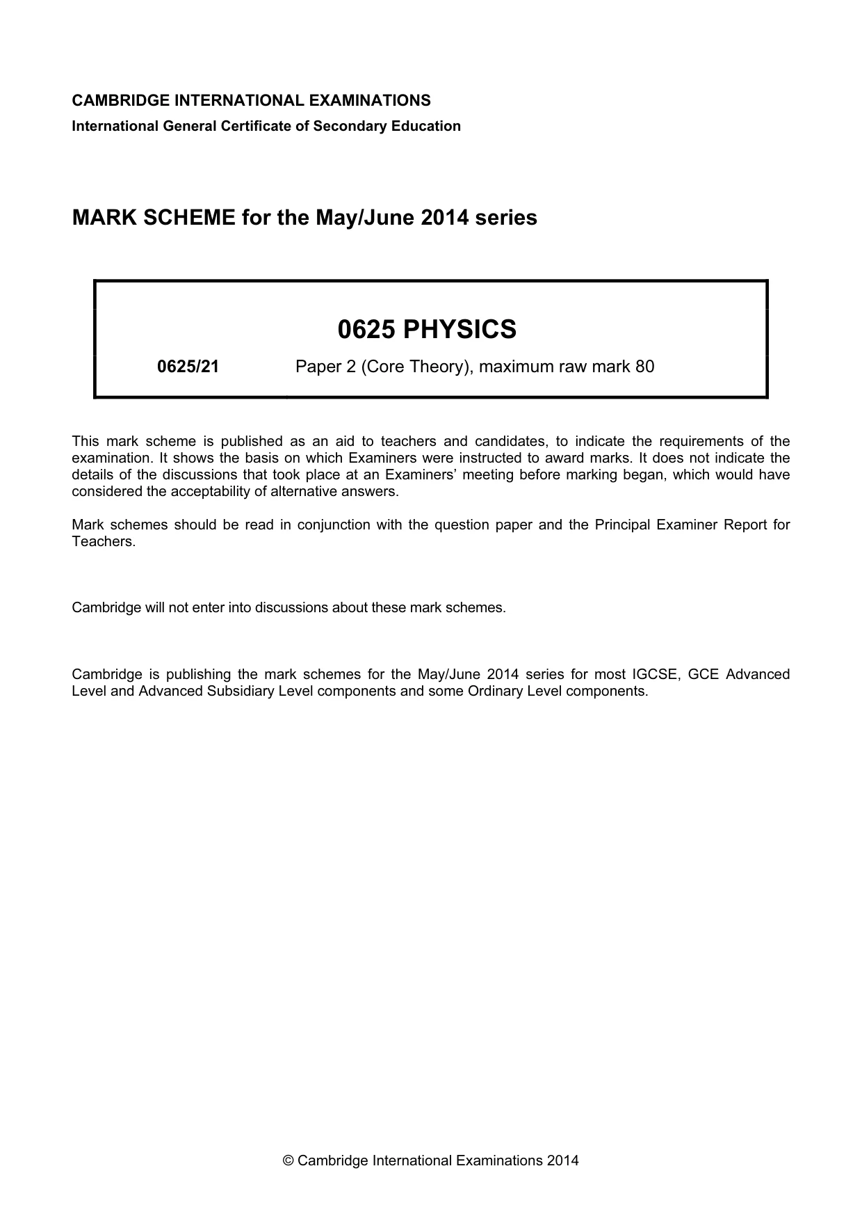 Mark scheme, page 1 of 7