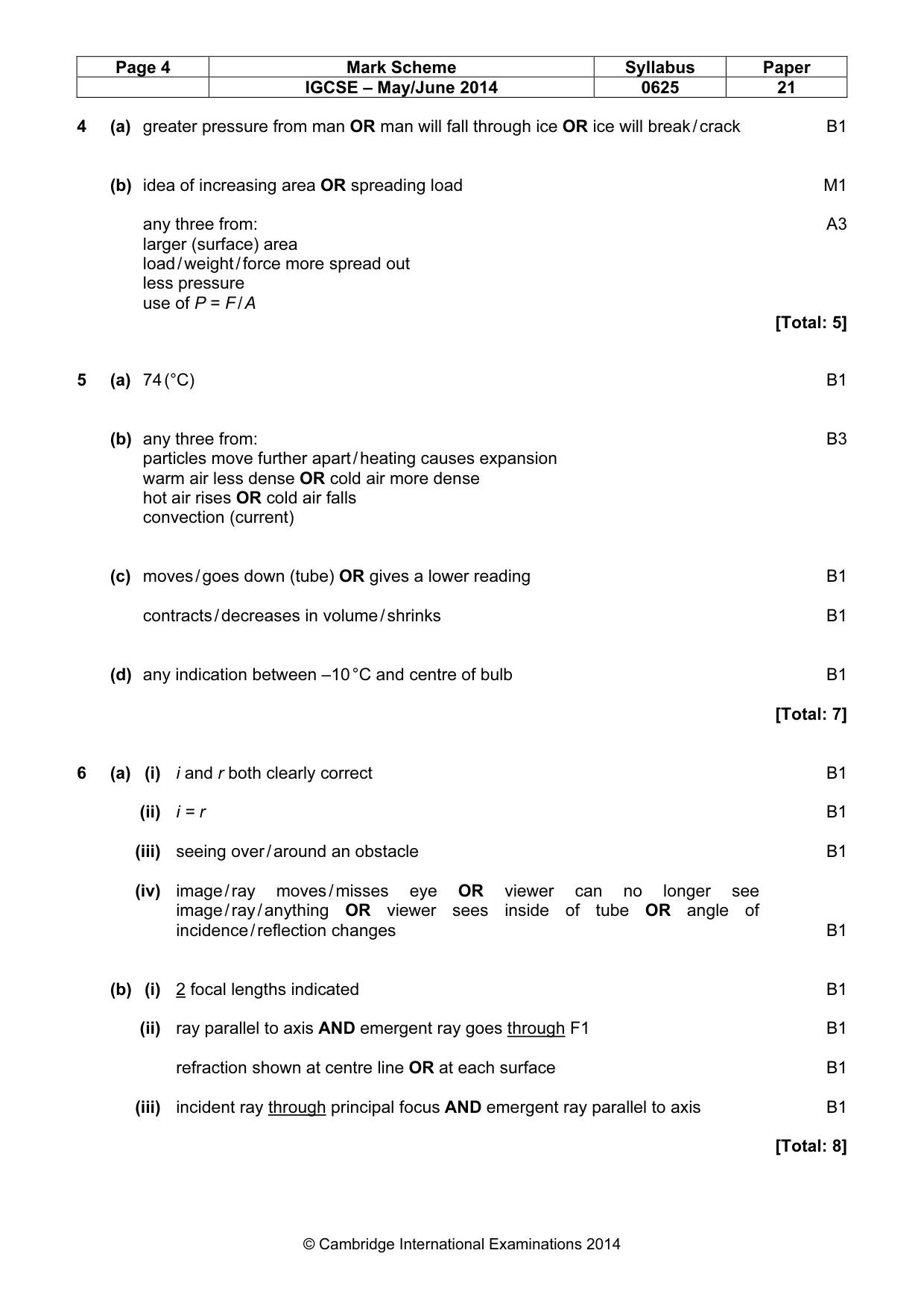 Mark scheme, page 4 of 7