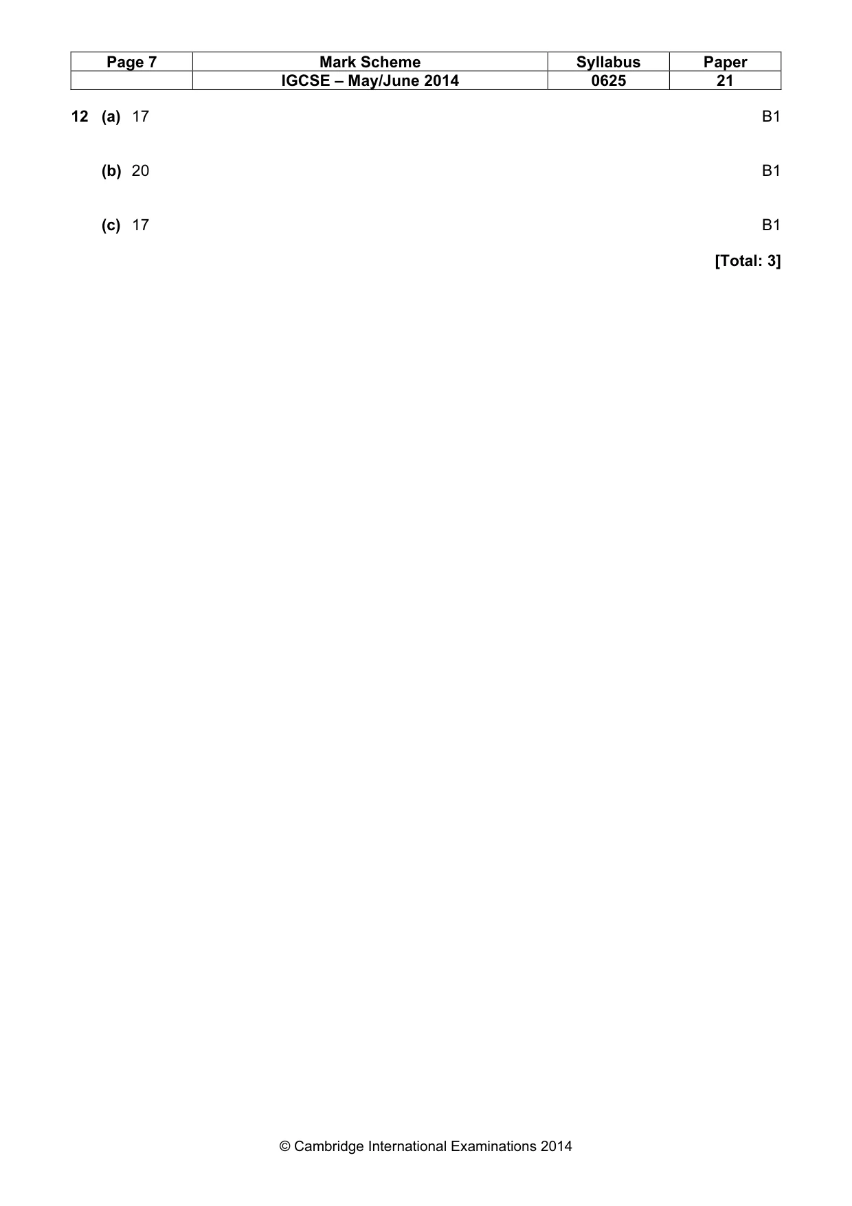 Mark scheme, page 7 of 7