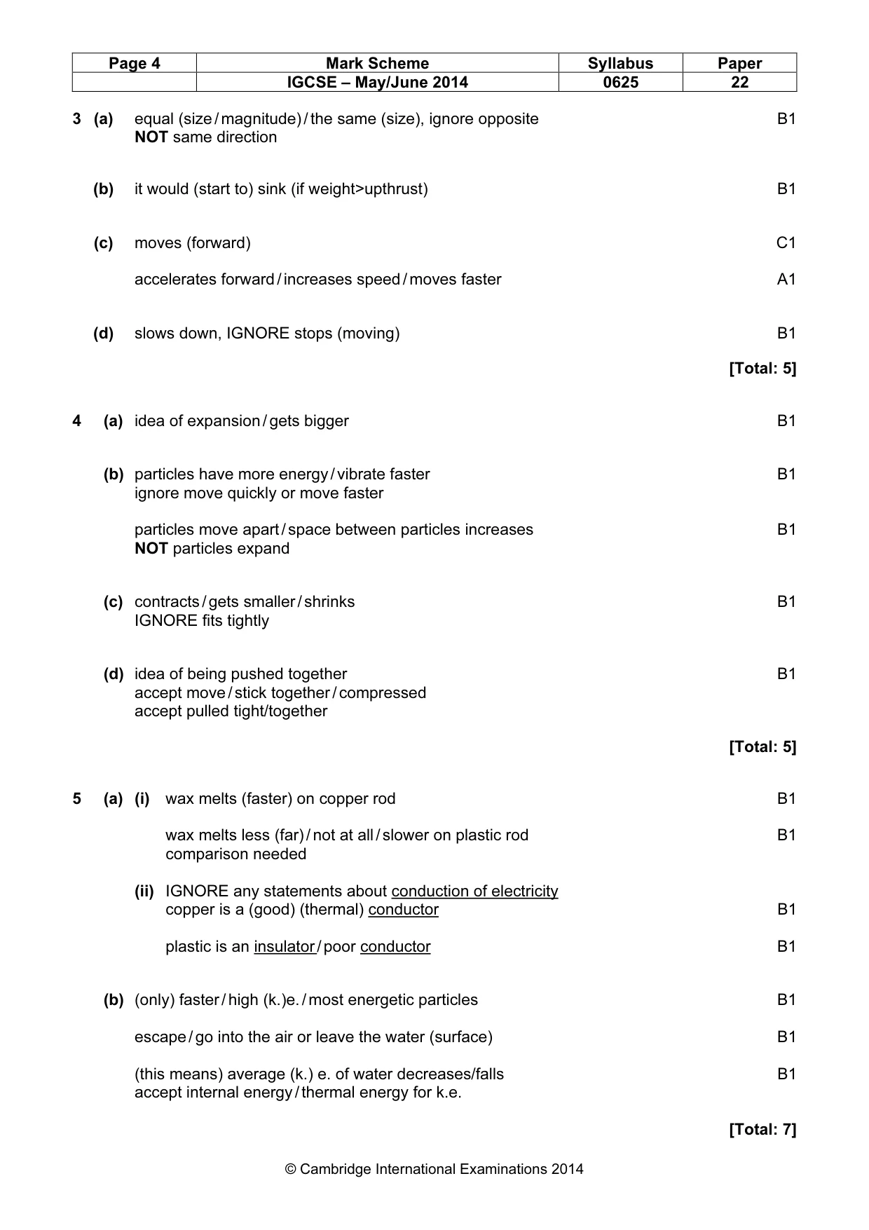 Mark scheme, page 4 of 7