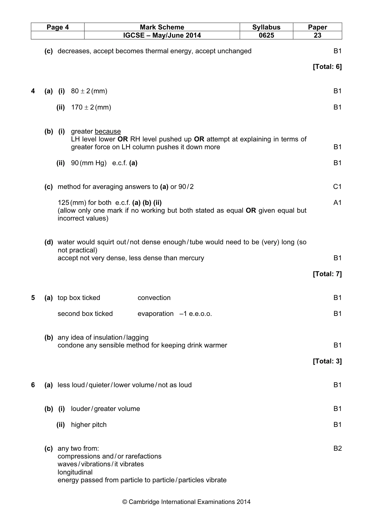 Mark scheme, page 4 of 7