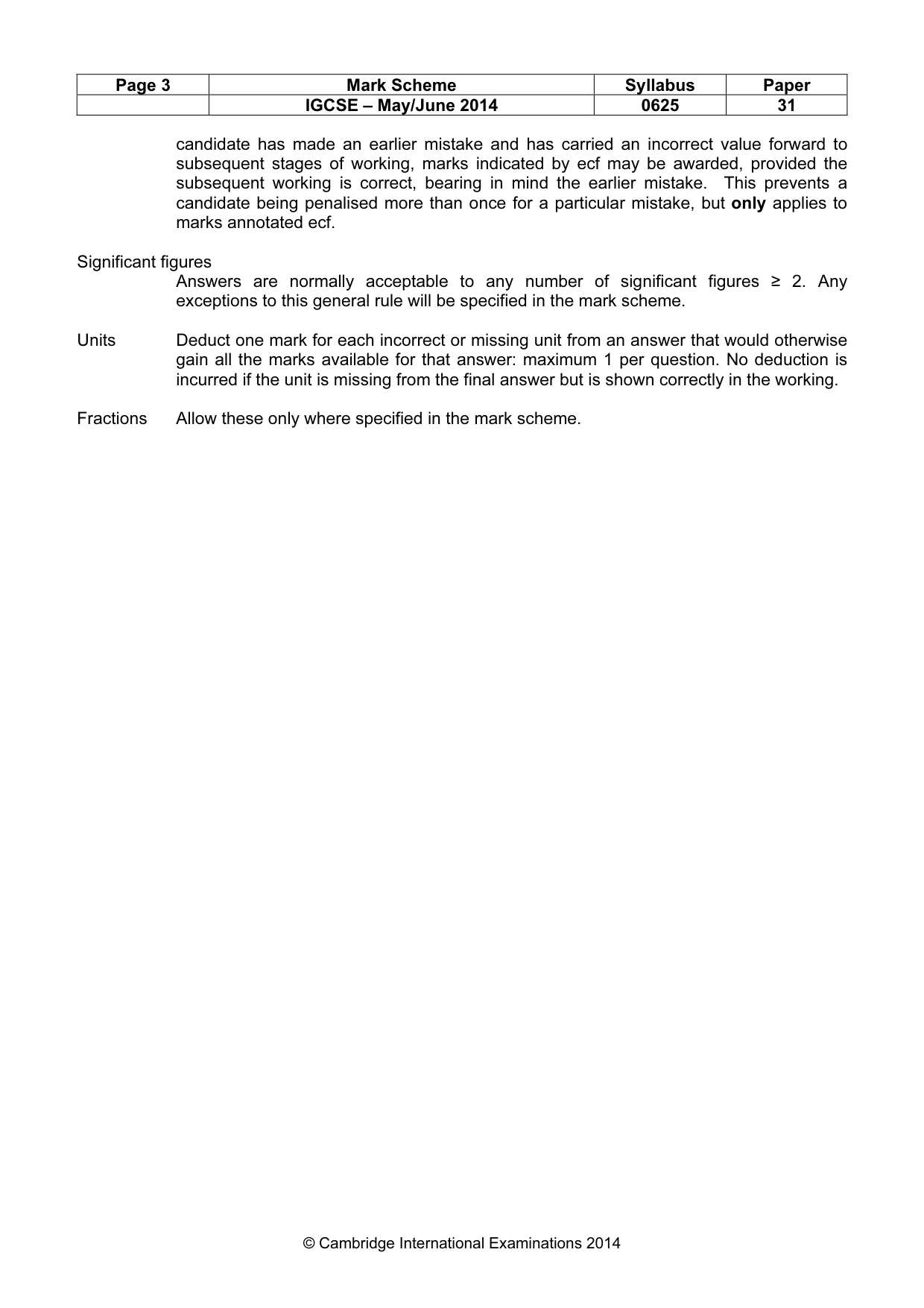 Mark scheme, page 3 of 9