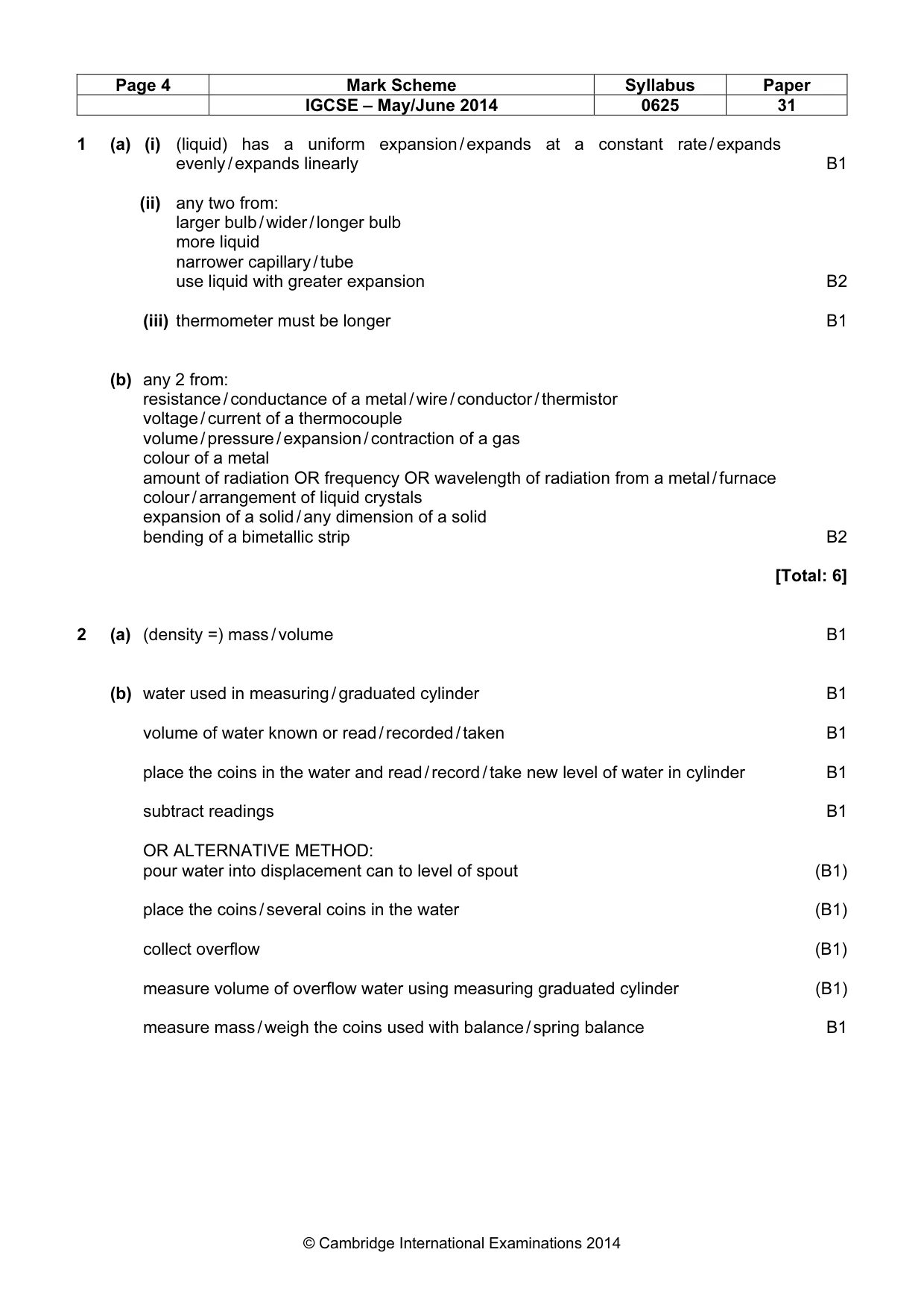 Mark scheme, page 4 of 9
