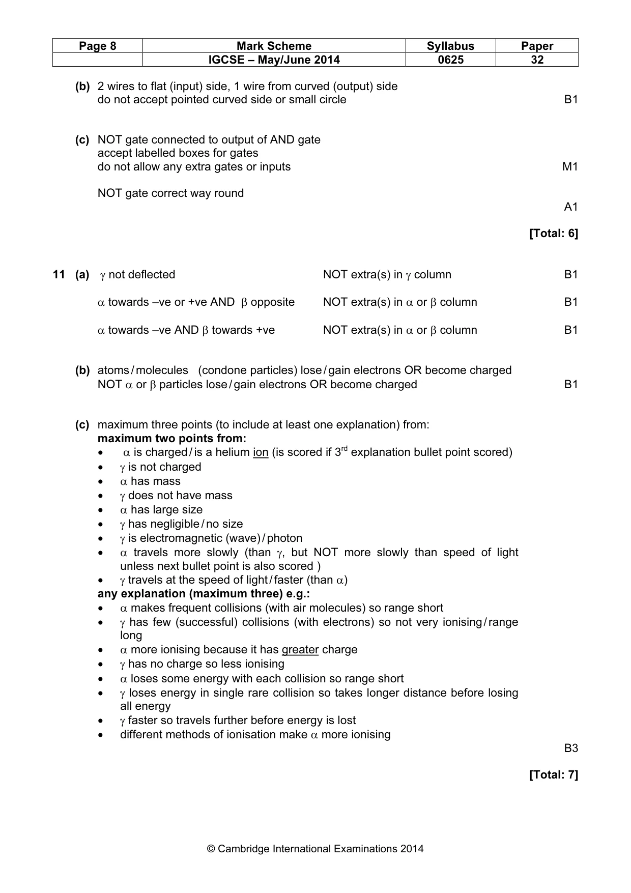 Mark scheme, page 8 of 8