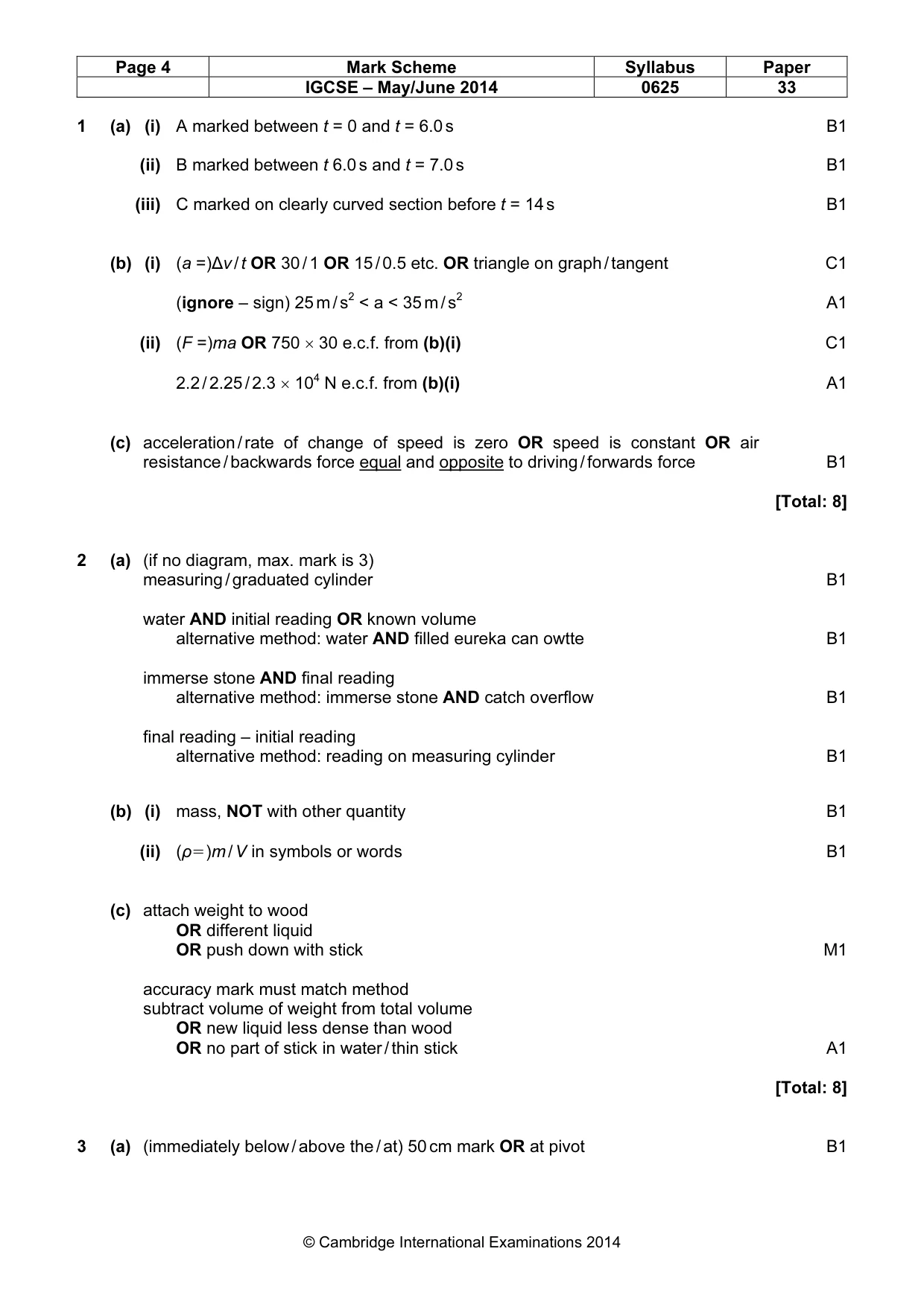 Mark scheme, page 4 of 8