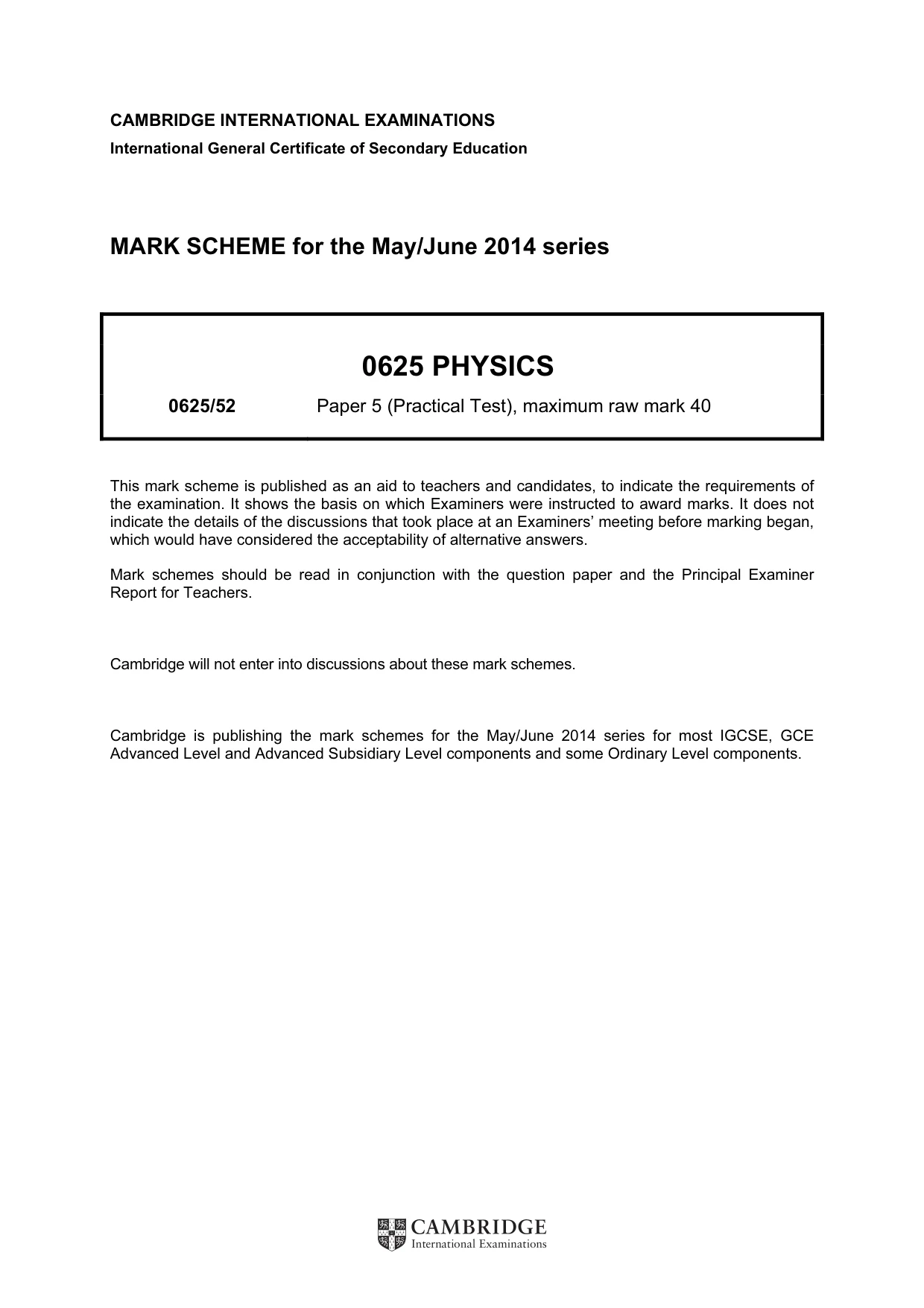 Mark scheme, page 1 of 4