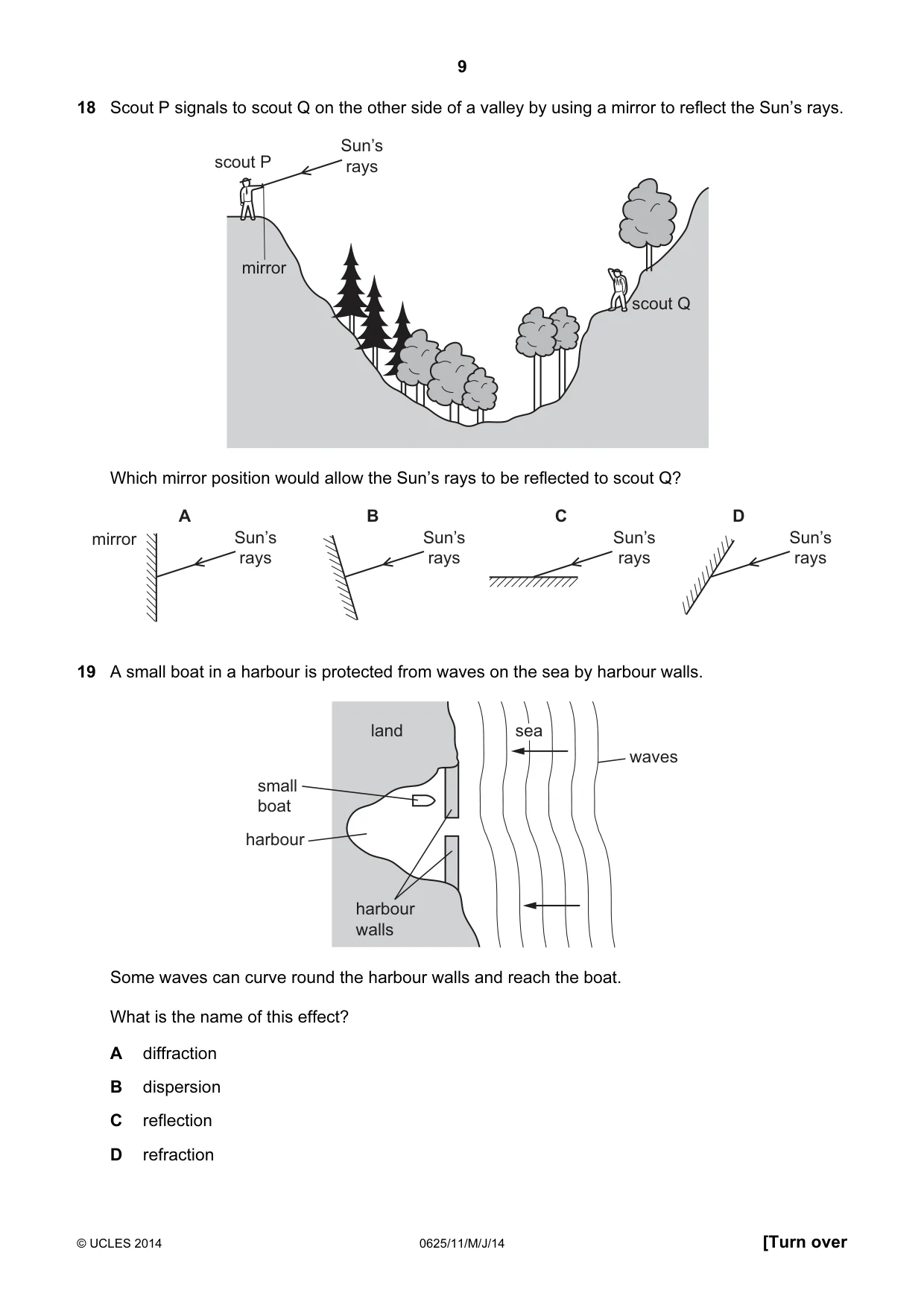Cambridge IGCSE Physics 0625 2014 May/June Paper 1 · Variant 1 question paper, page 9 of 20