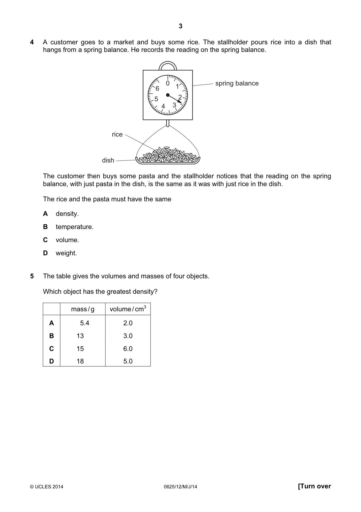 Cambridge IGCSE Physics 0625 2014 May/June Paper 1 · Variant 2 question paper, page 3 of 20