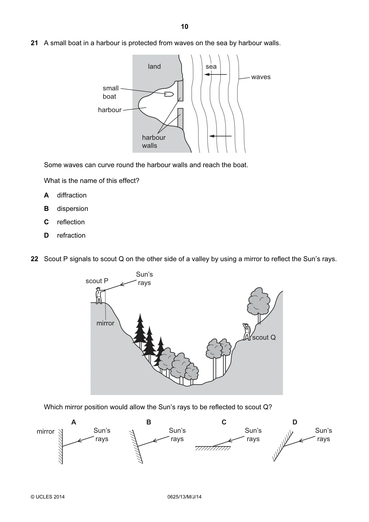 Cambridge IGCSE Physics 0625 2014 May/June Paper 1 · Variant 3 question paper, page 10 of 20