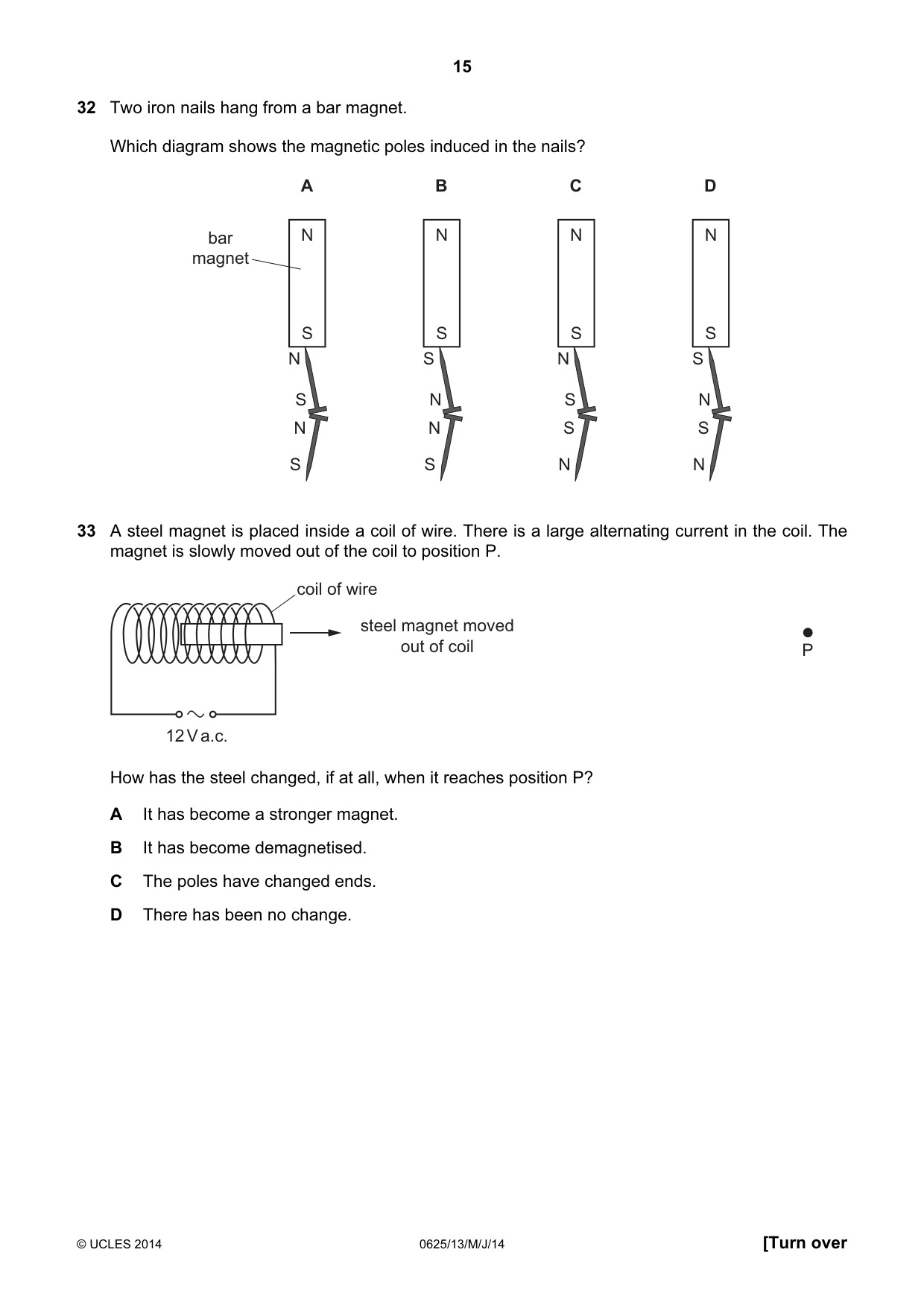 Cambridge IGCSE Physics 0625 2014 May/June Paper 1 · Variant 3 question paper, page 15 of 20