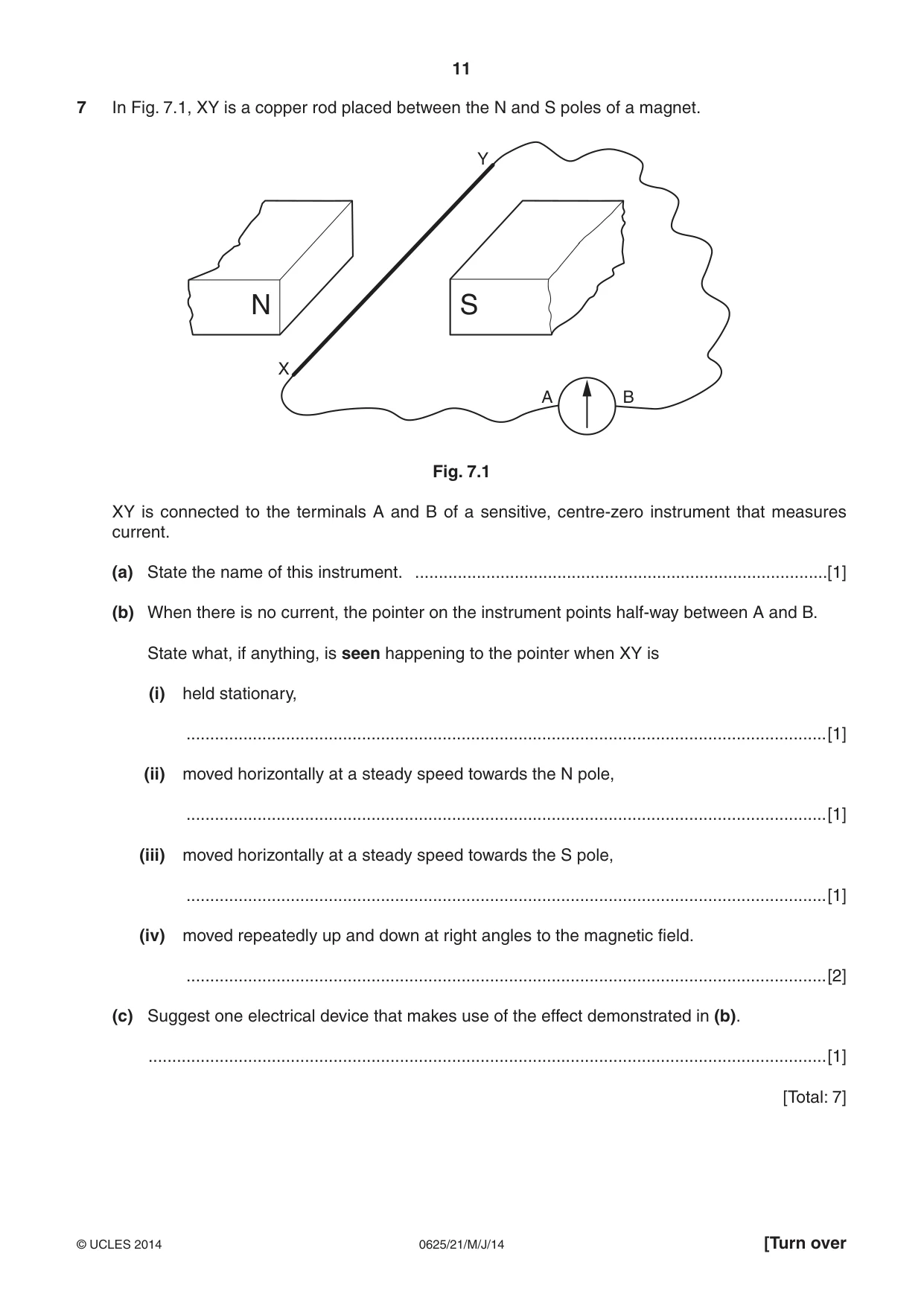 Cambridge IGCSE Physics 0625 2014 May/June Paper 2 · Variant 1 question paper, page 11 of 16