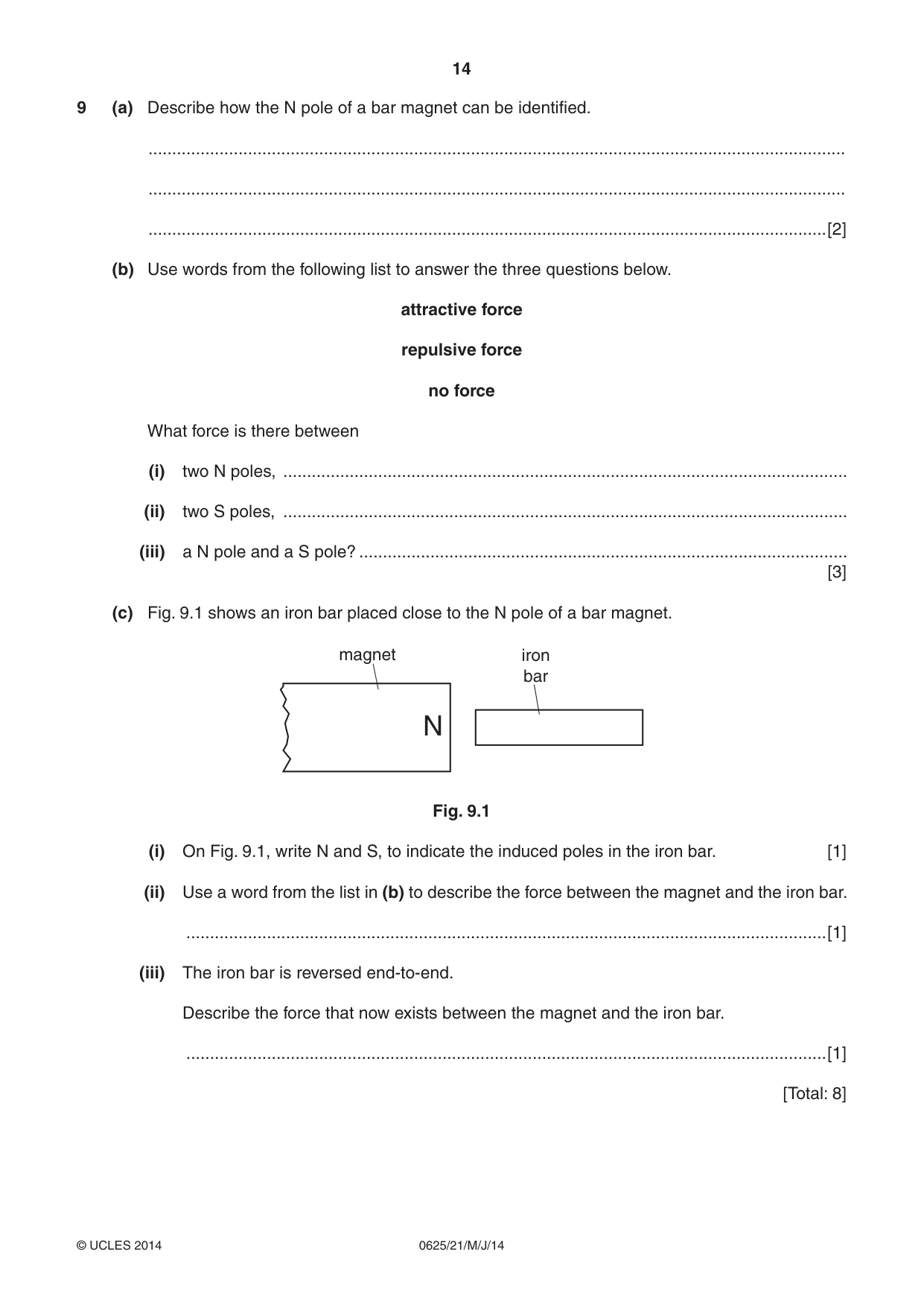 Cambridge IGCSE Physics 0625 2014 May/June Paper 2 · Variant 1 question paper, page 14 of 16