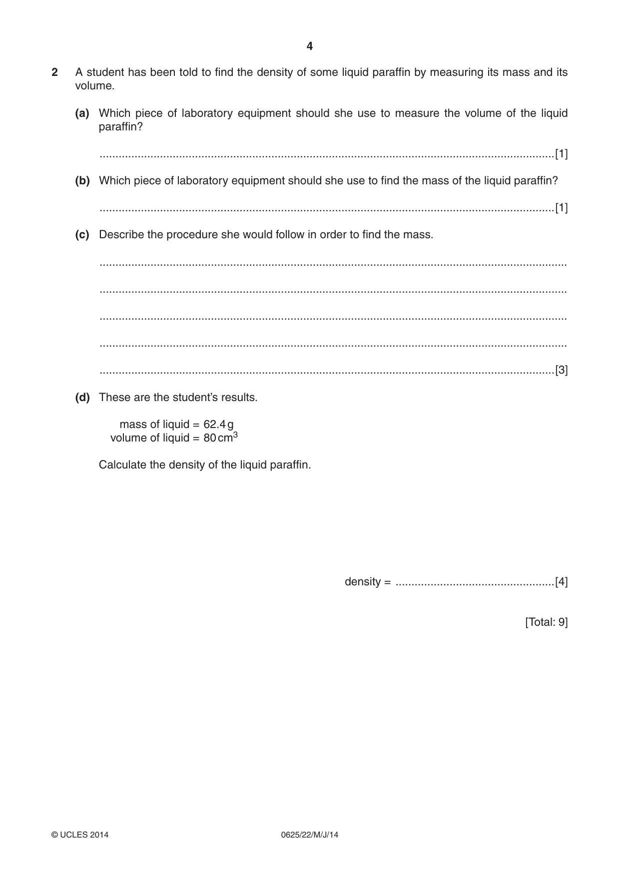 Cambridge IGCSE Physics 0625 2014 May/June Paper 2 · Variant 2 question paper, page 4 of 16