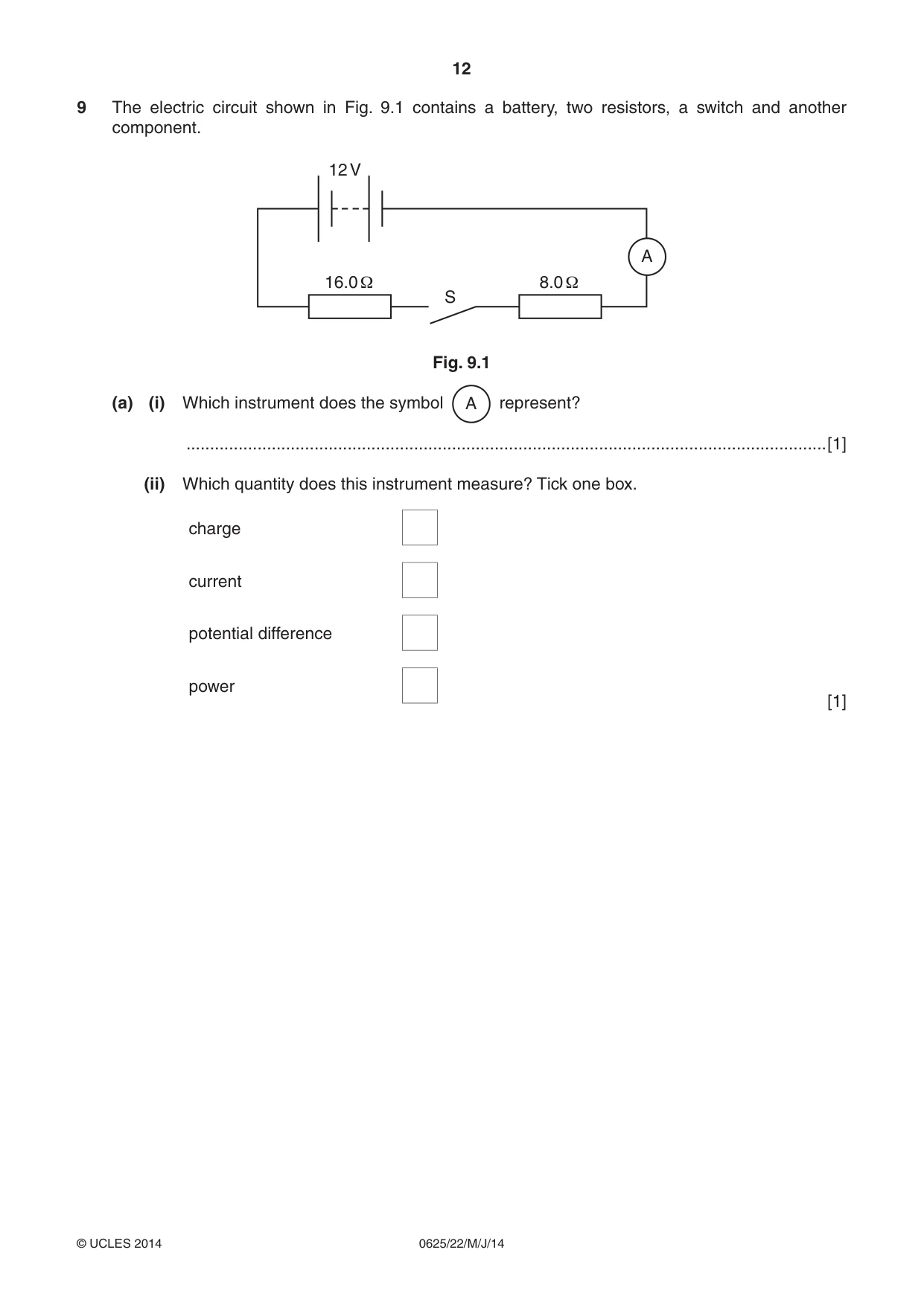 Cambridge IGCSE Physics 0625 2014 May/June Paper 2 · Variant 2 question paper, page 12 of 16