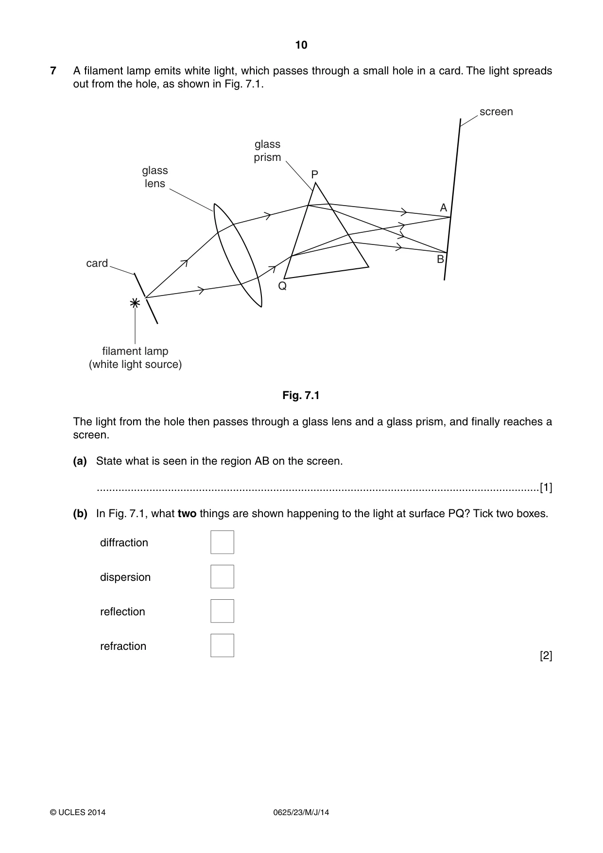 Cambridge IGCSE Physics 0625 2014 May/June Paper 2 · Variant 3 question paper, page 10 of 20