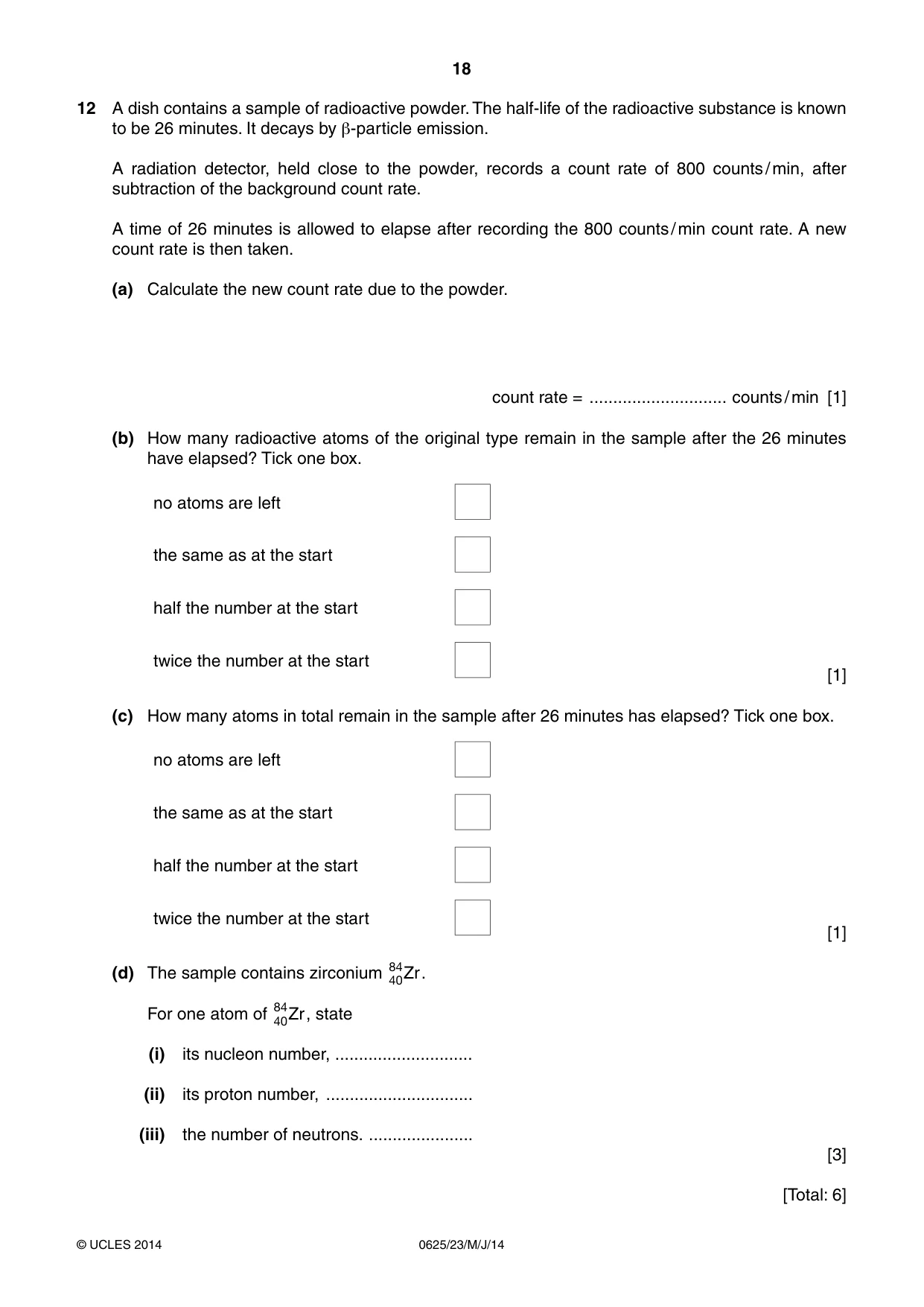 Cambridge IGCSE Physics 0625 2014 May/June Paper 2 · Variant 3 question paper, page 18 of 20